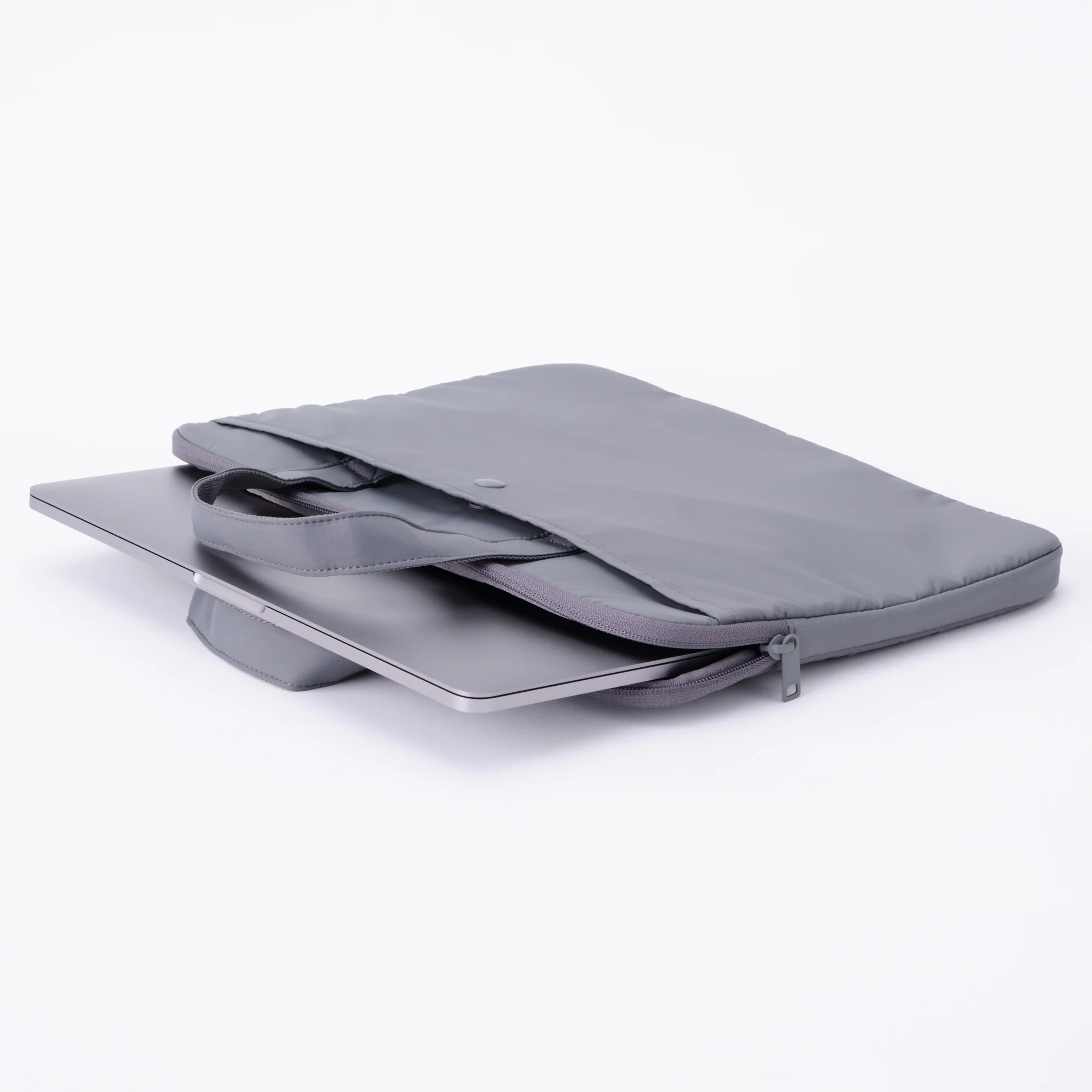 Parachute Cloth Wide Laptop Bag - Grey - Image 2