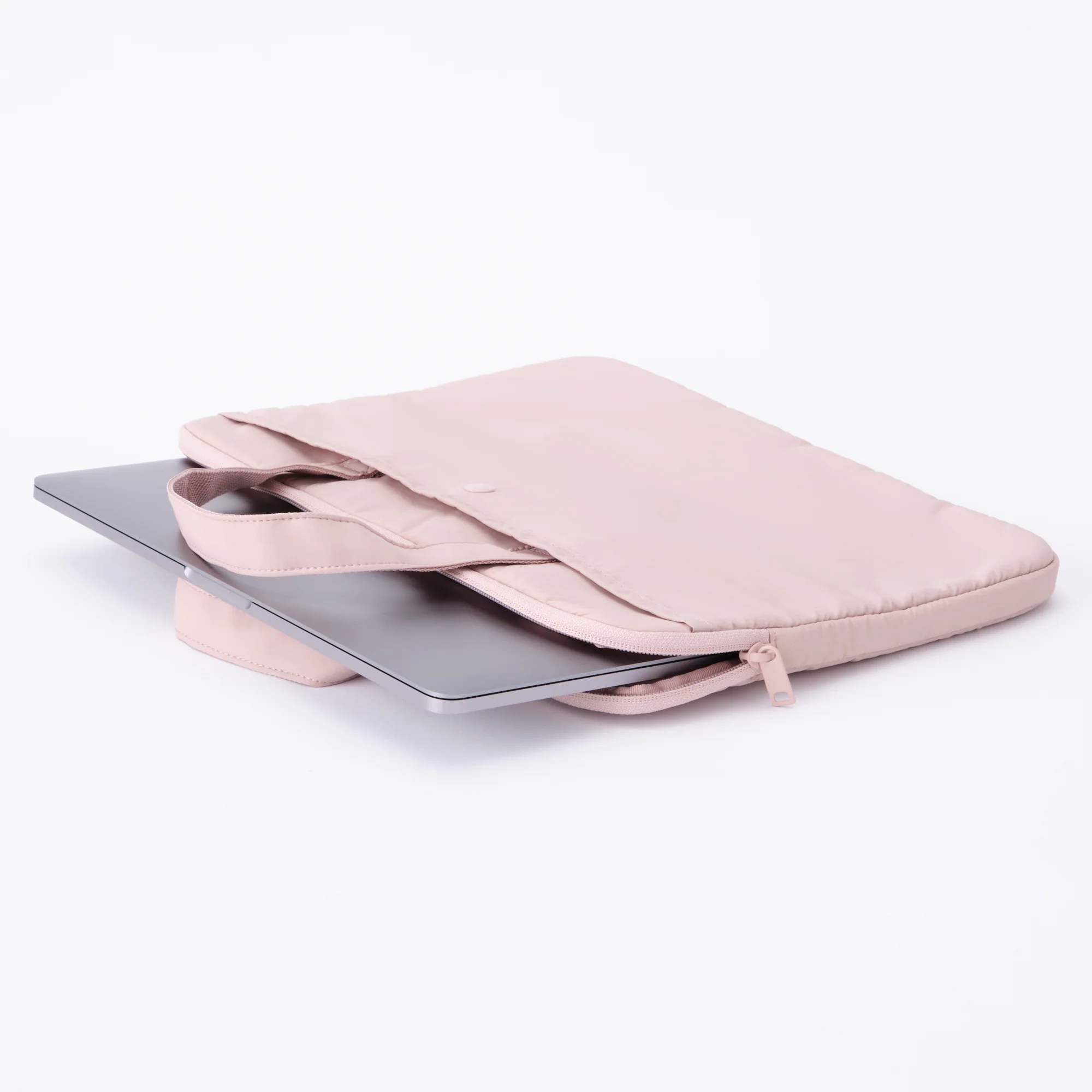 Parachute Cloth Wide Laptop Bag - Pink Beige - Image 2