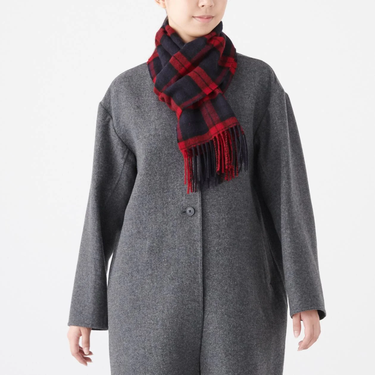 Patterned Wool Woven Scarf 30 x 180 cm