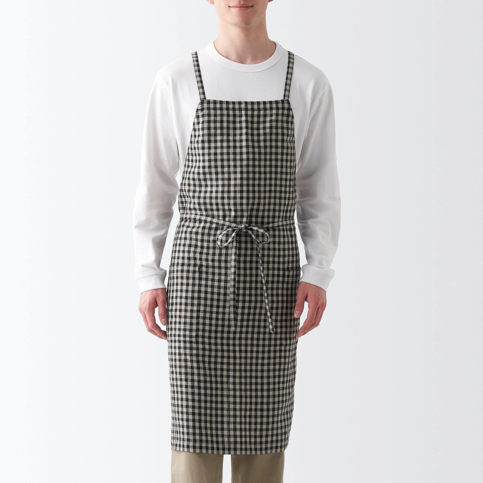 Plain Weave Linen Cross Back Apron - Image 19
