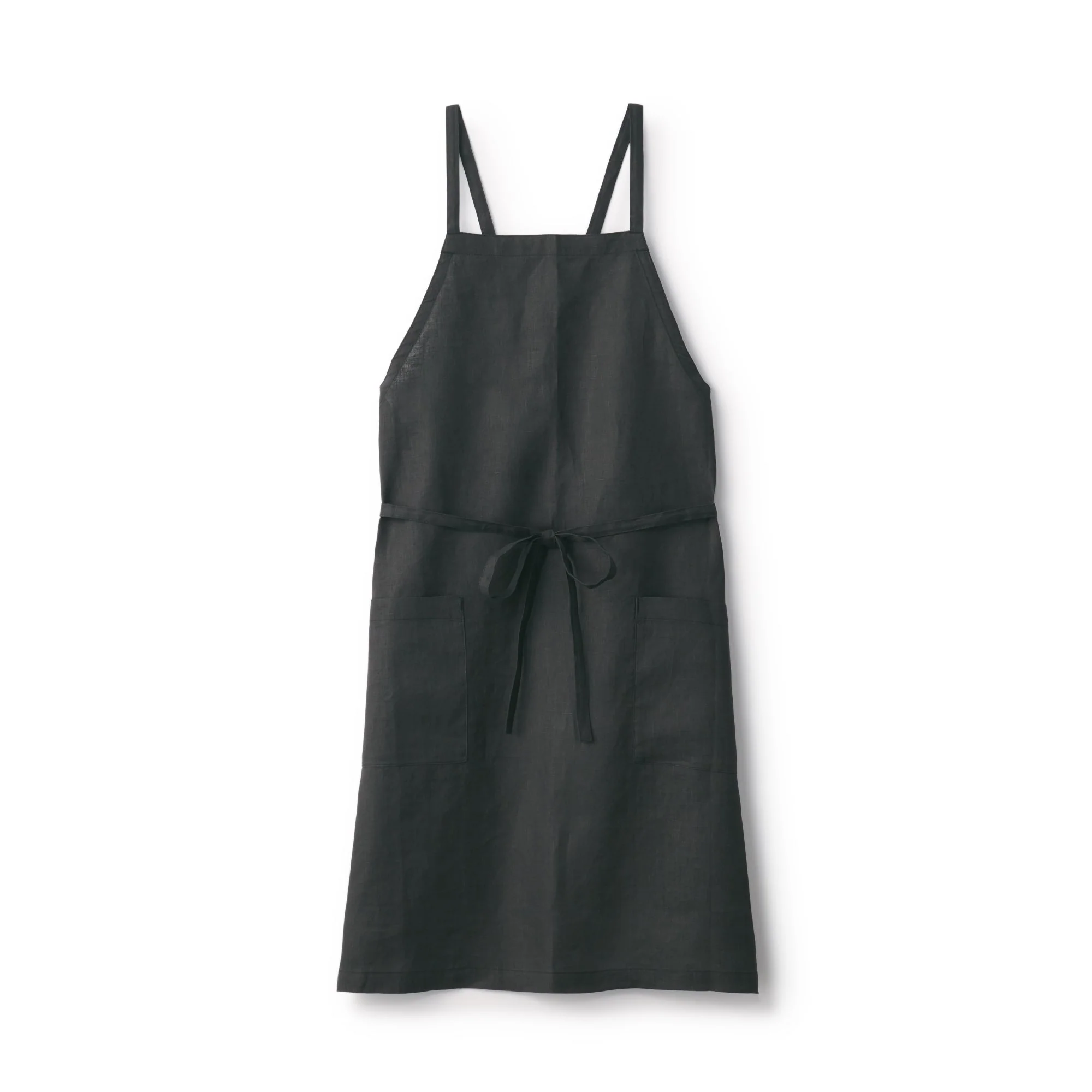 Plain Weave Linen Cross Back Apron - Image 6