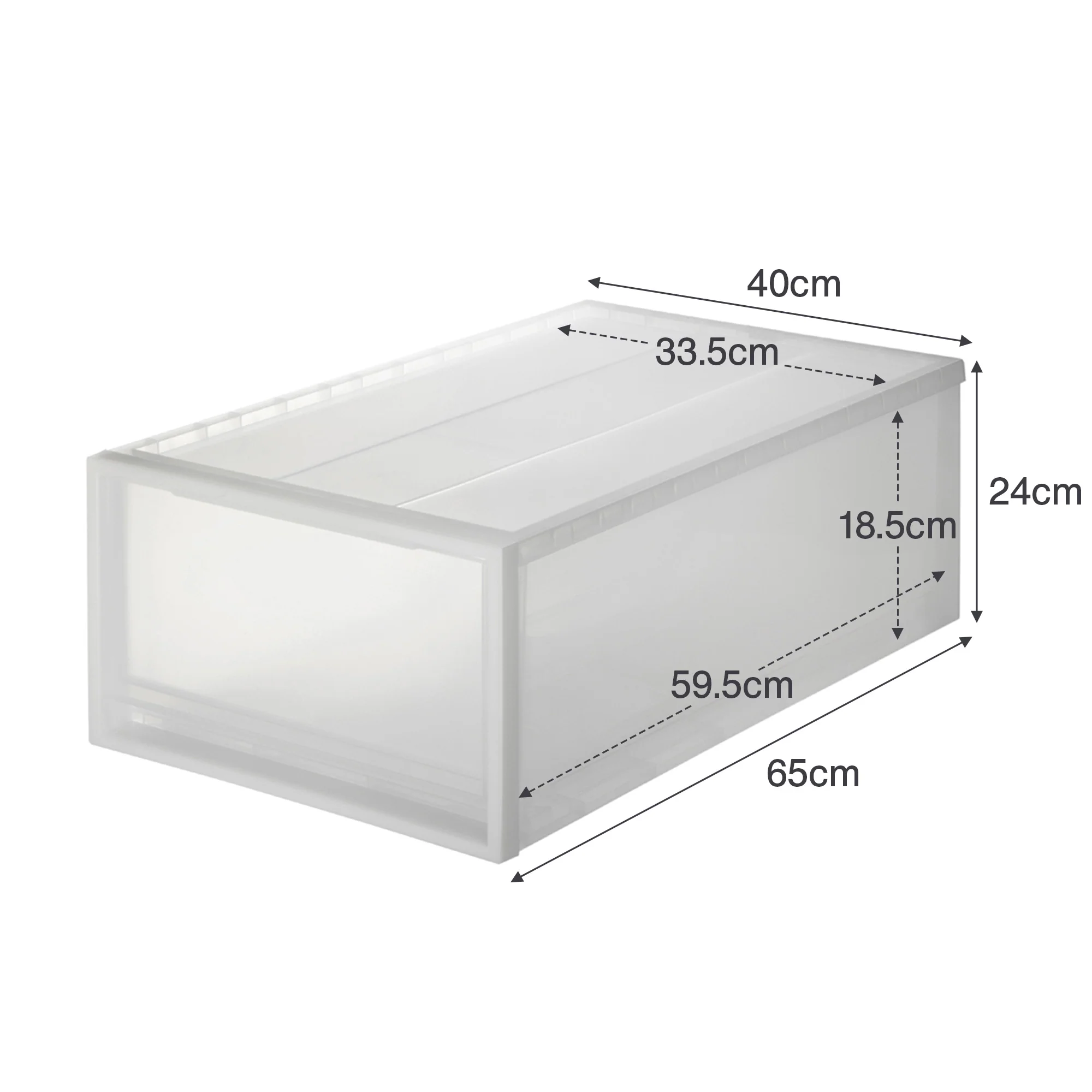 Polypropylene Storage Case Clothes Drawer (W40 x D65 cm) - Image 3