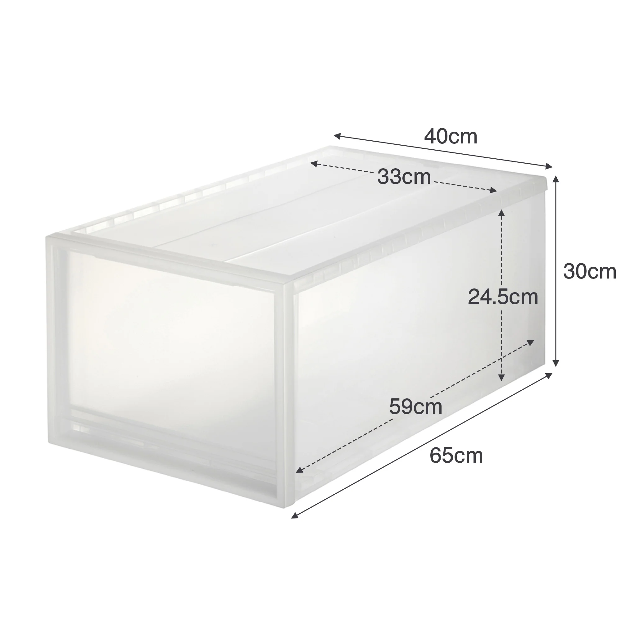 Polypropylene Storage Case Clothes Drawer (W40 x D65 cm) - Image 6