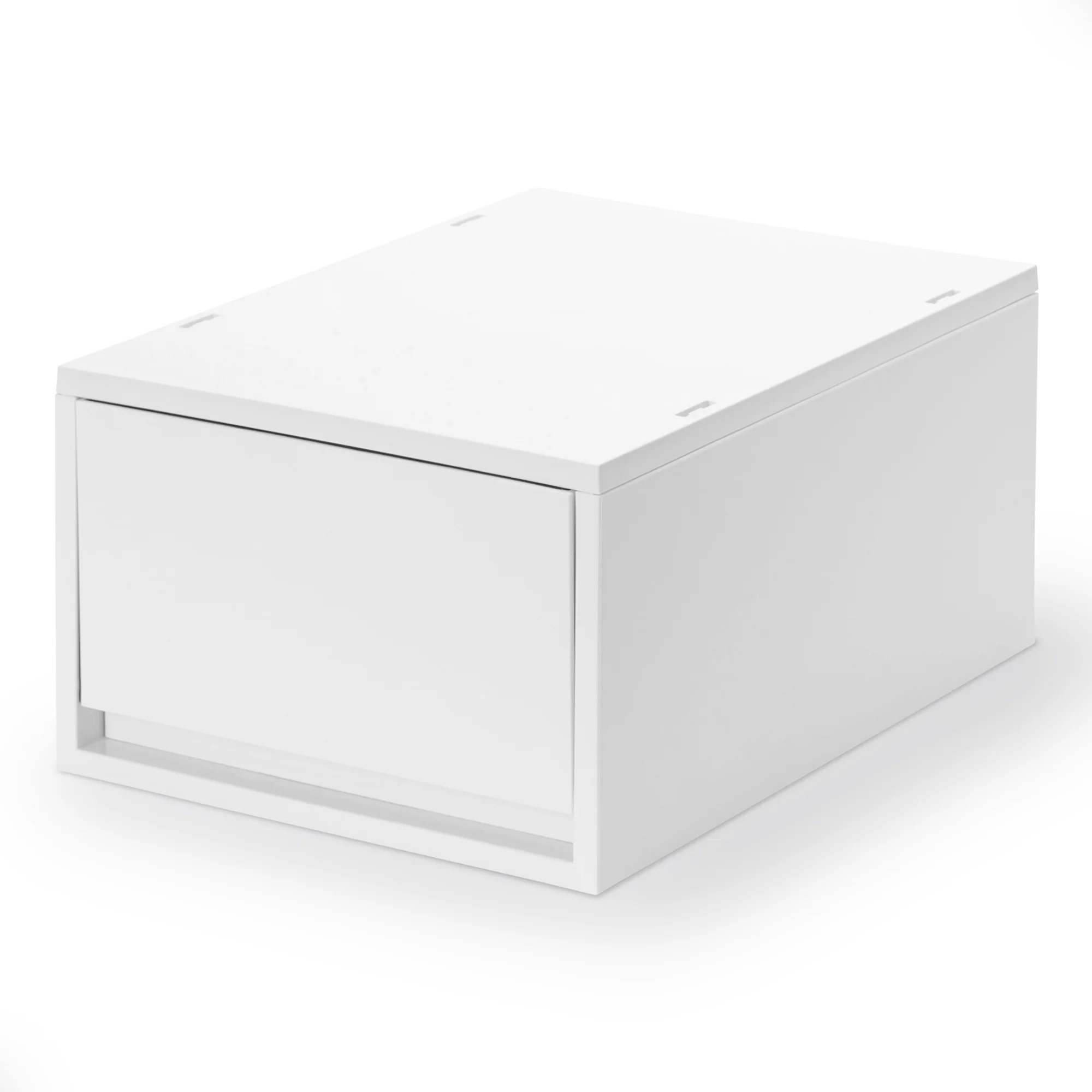 Polypropylene Storage Case Drawer White Grey - Deep (W26 x D37 x H17.5 cm)