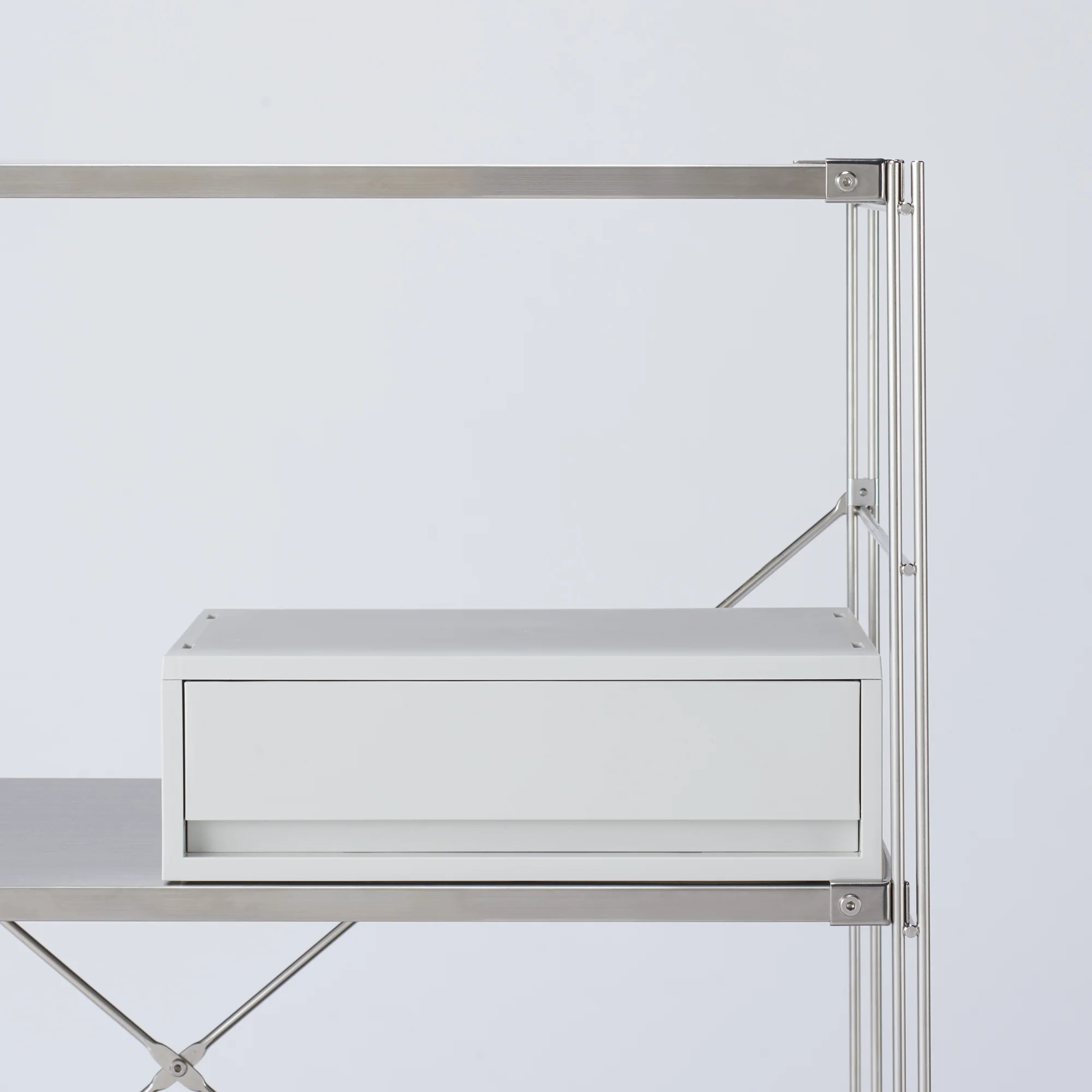 Polypropylene Wide Storage Case White Grey - Shallow (W37 x D26 x H12 cm) - Image 5