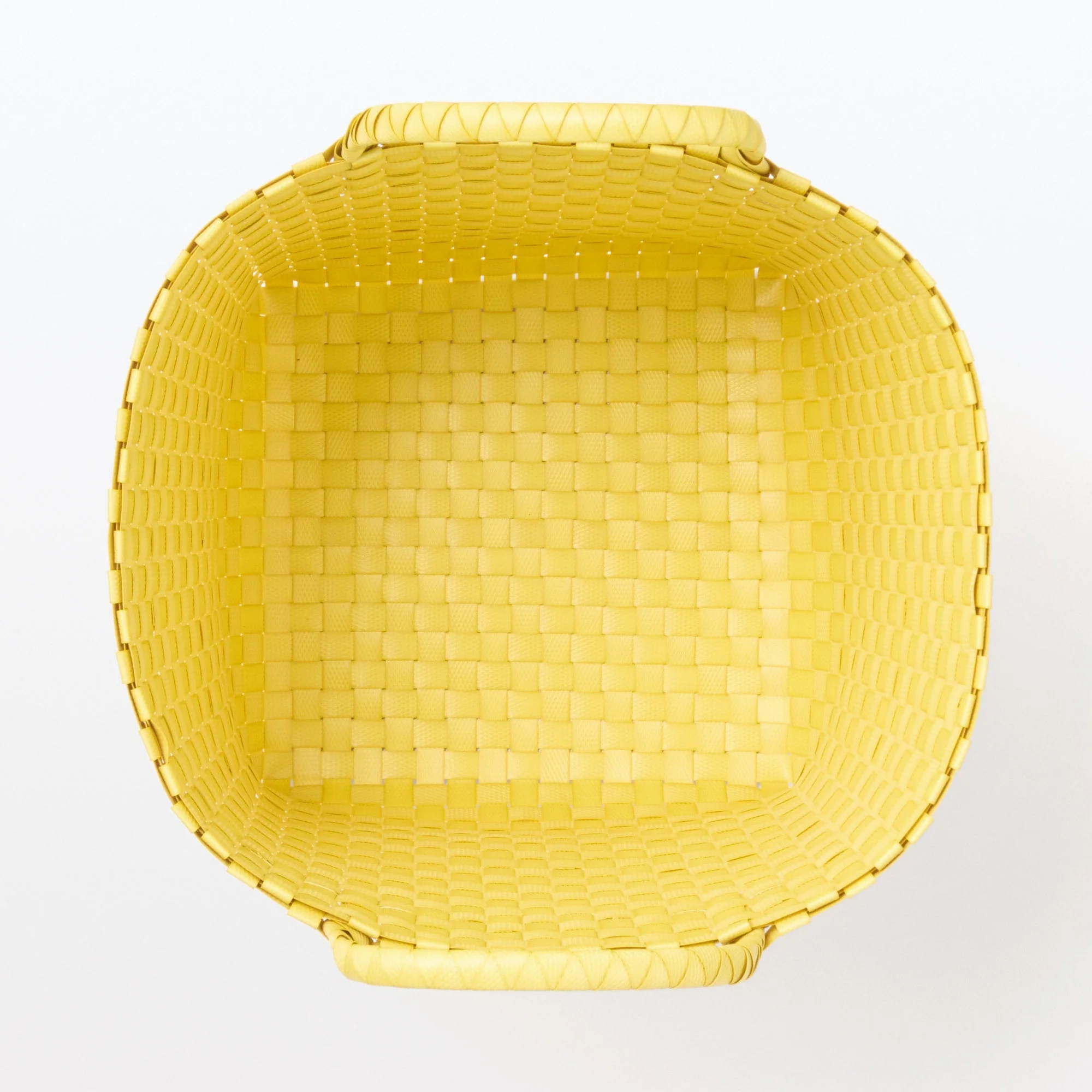 Recycled Polypropylene Strap Weave Basket - Yellow - Medium (Dia. 33 x H25 cm) - Image 5