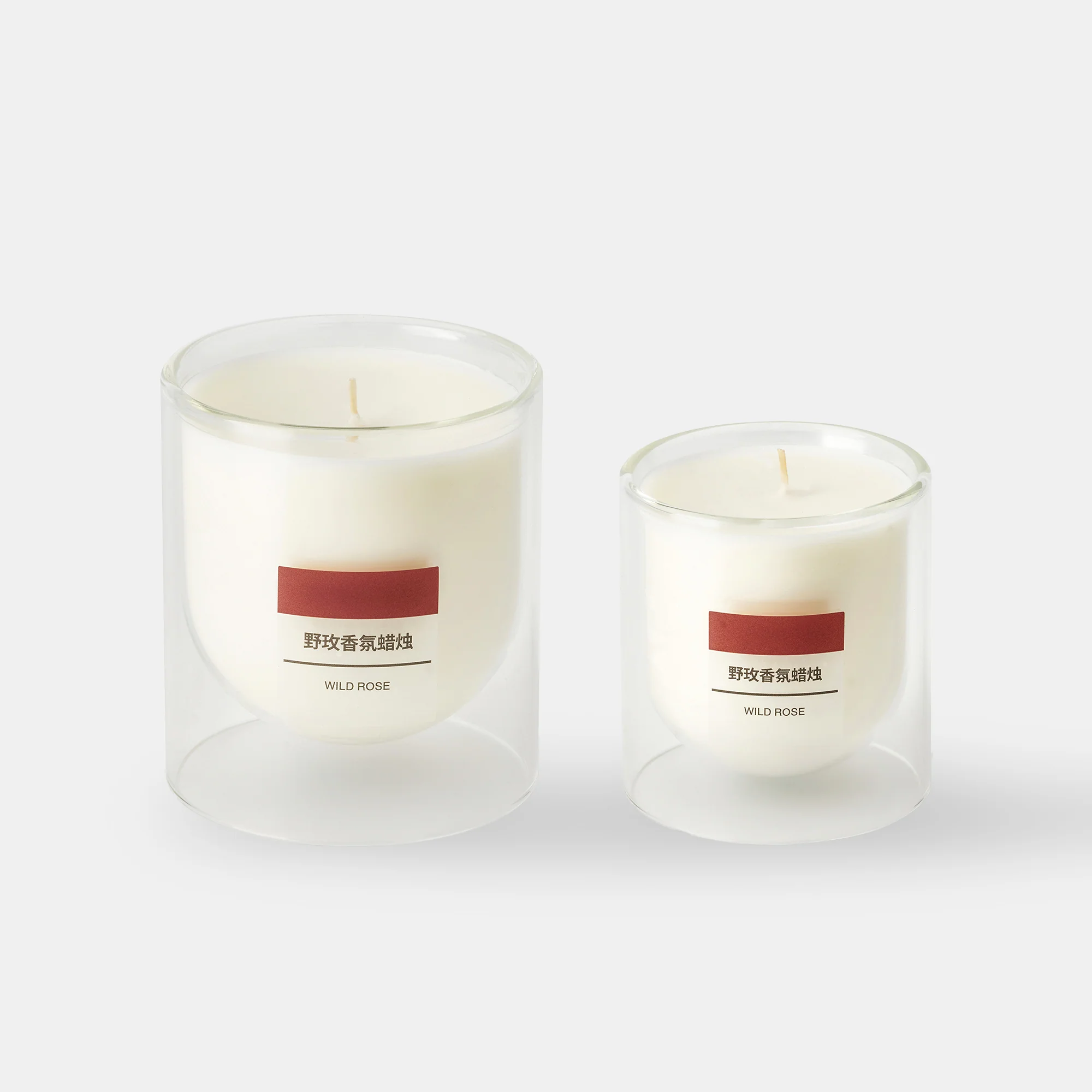 Scented Double Wall Glass Candle - Wild Rose - Image 10