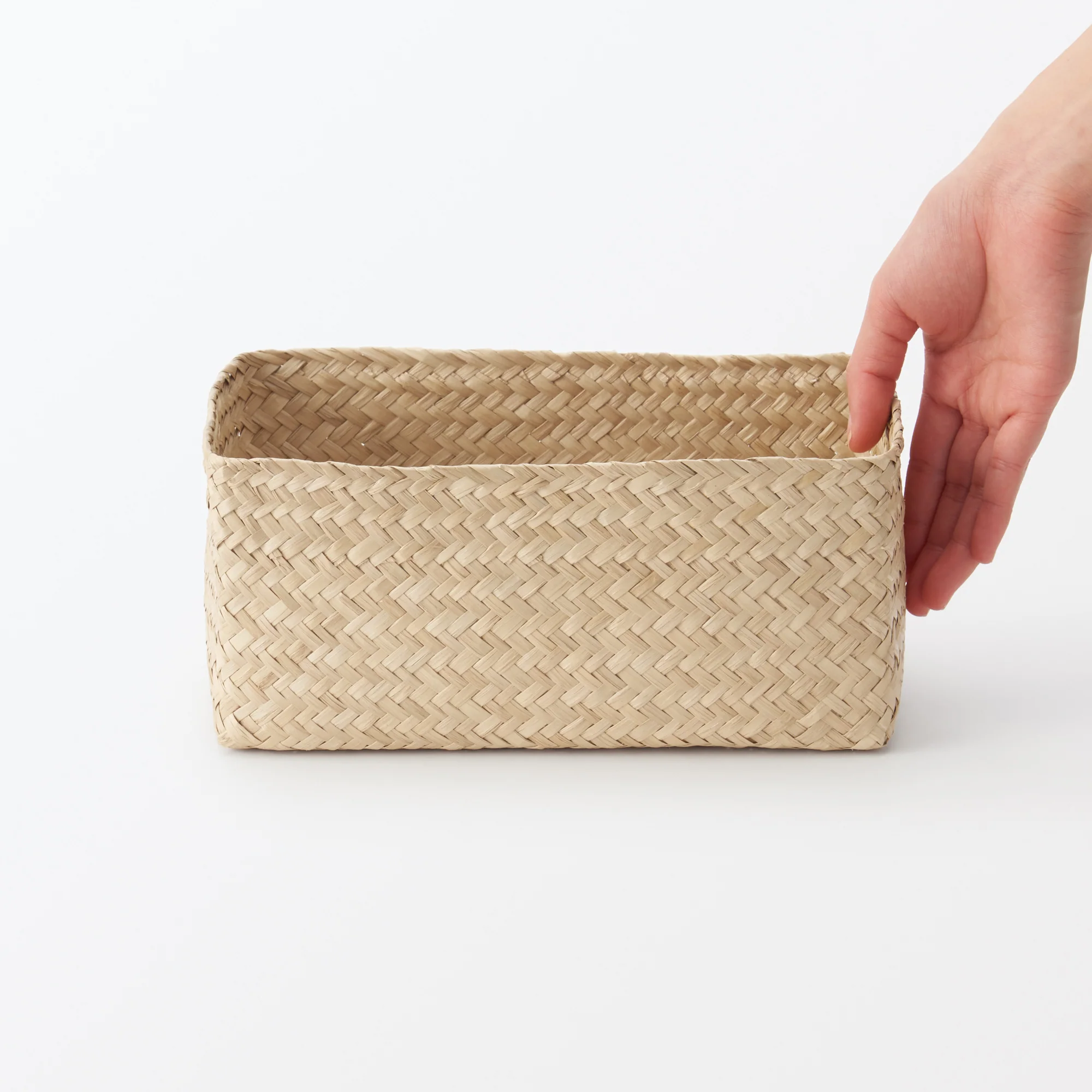 Seagrass Organizer Herringbone Rectangular Basket - Large (W15 x D25 x H12 cm) - Image 6