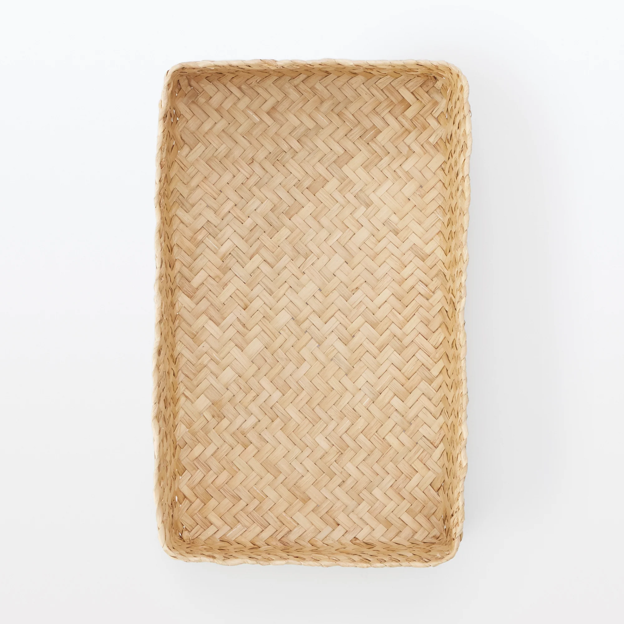 Seagrass Organizer Herringbone Rectangular Basket - Medium (W15 x D25 x H7 cm) - Image 4