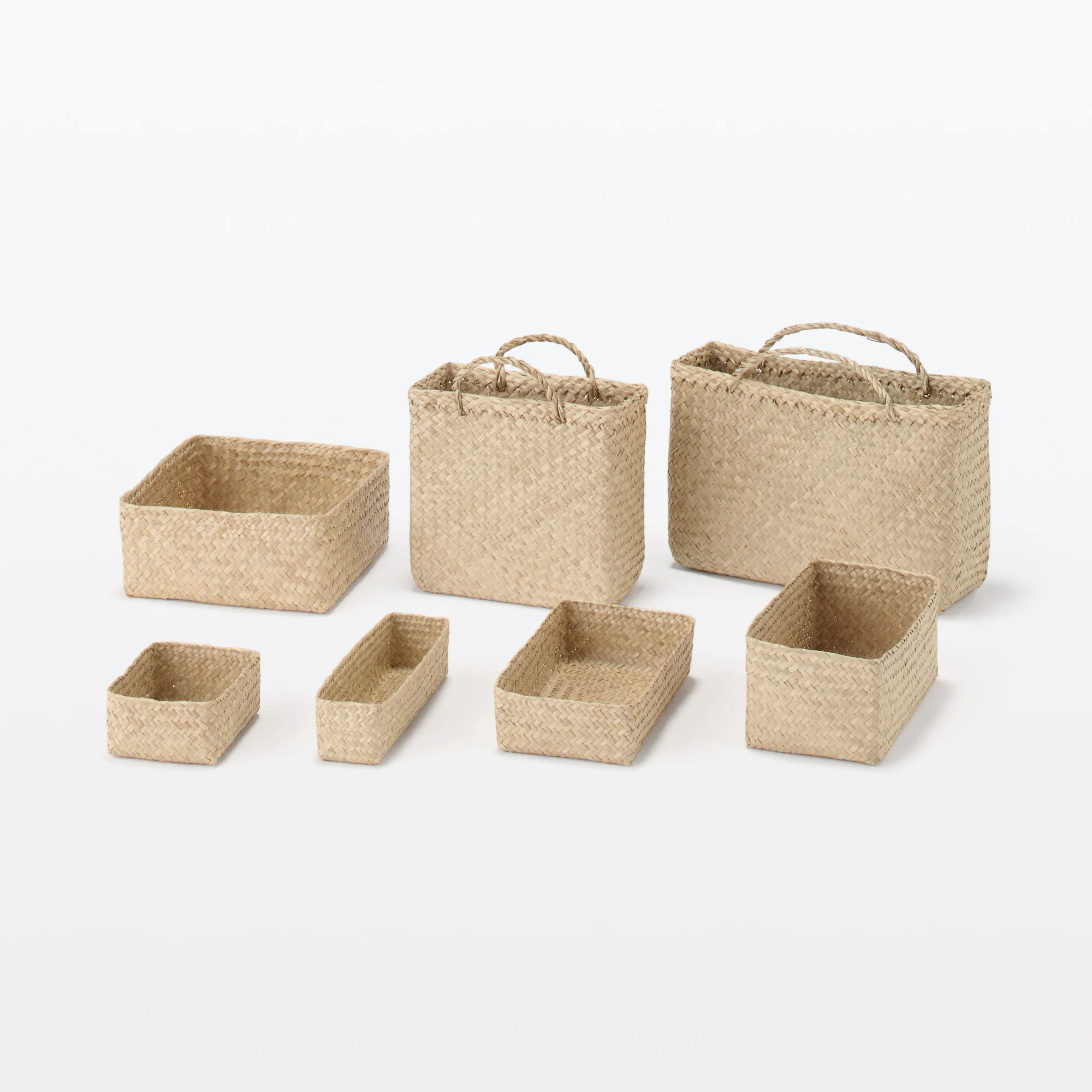 Seagrass Organizer Herringbone Rectangular Basket - Small (W12.5 x D15 x H7 cm) - Image 8