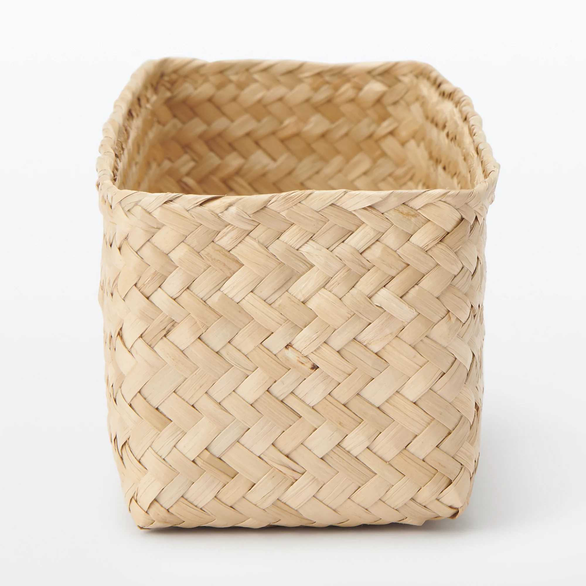 Seagrass Organizer Herringbone Rectangular Half Basket - Medium (W7.5 x D25 x H7 cm) - Image 3