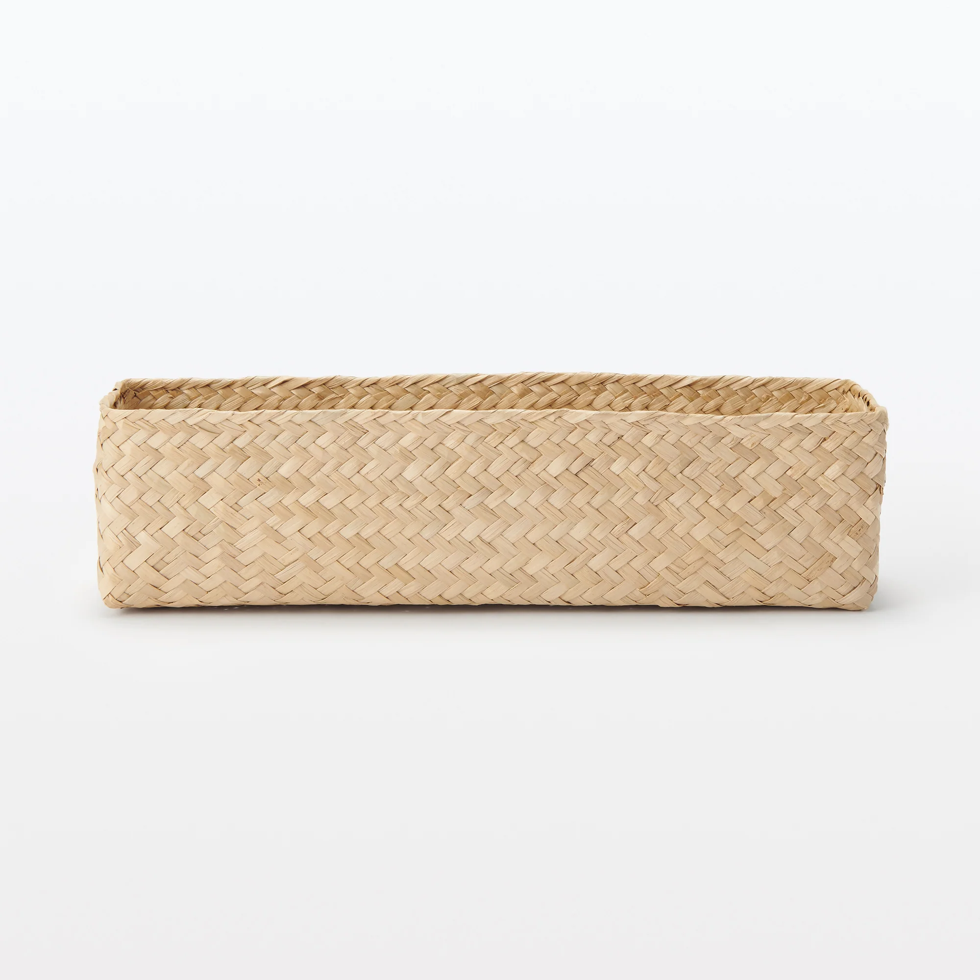 Seagrass Organizer Herringbone Rectangular Half Basket - Medium (W7.5 x D25 x H7 cm) - Image 4