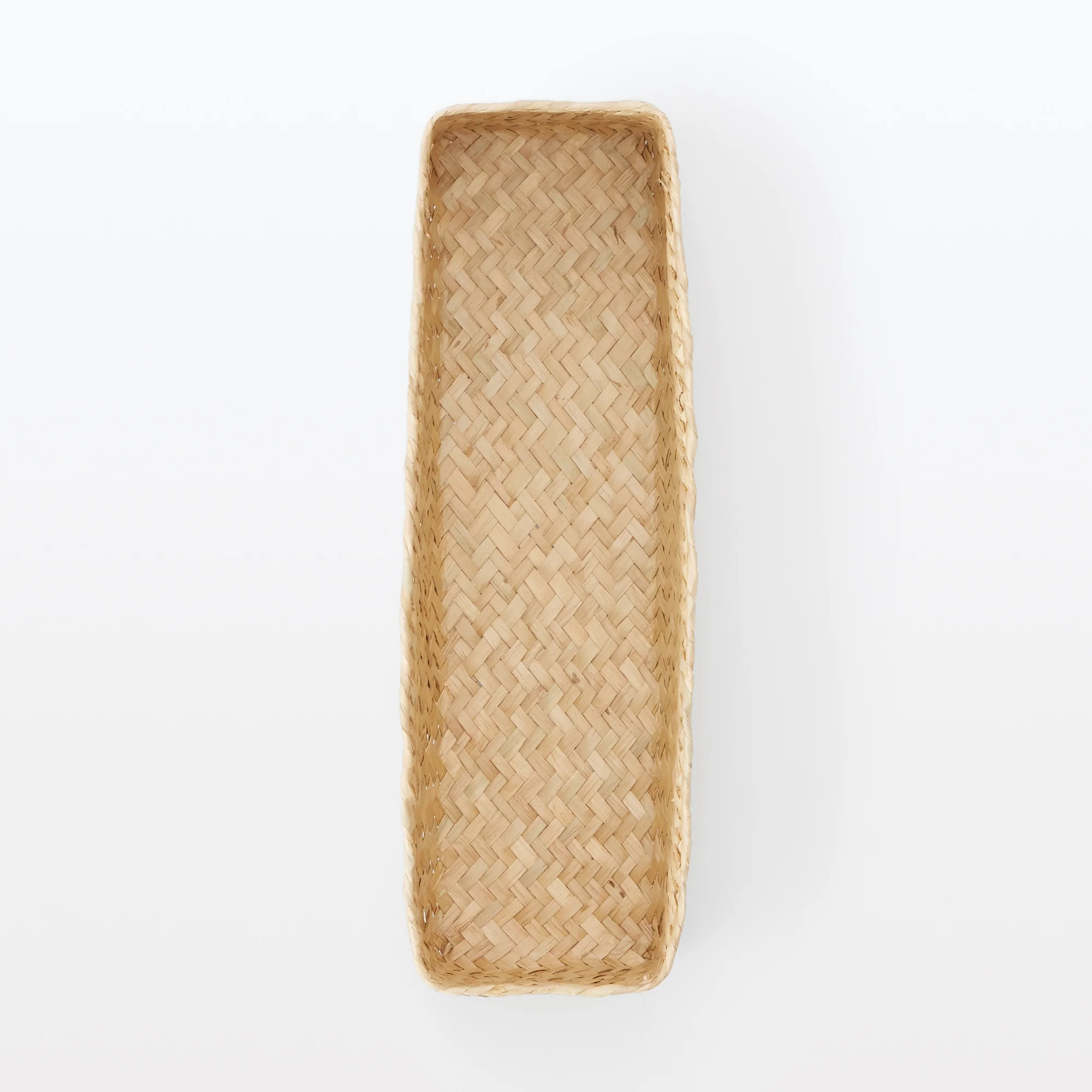 Seagrass Organizer Herringbone Rectangular Half Basket - Medium (W7.5 x D25 x H7 cm) - Image 5