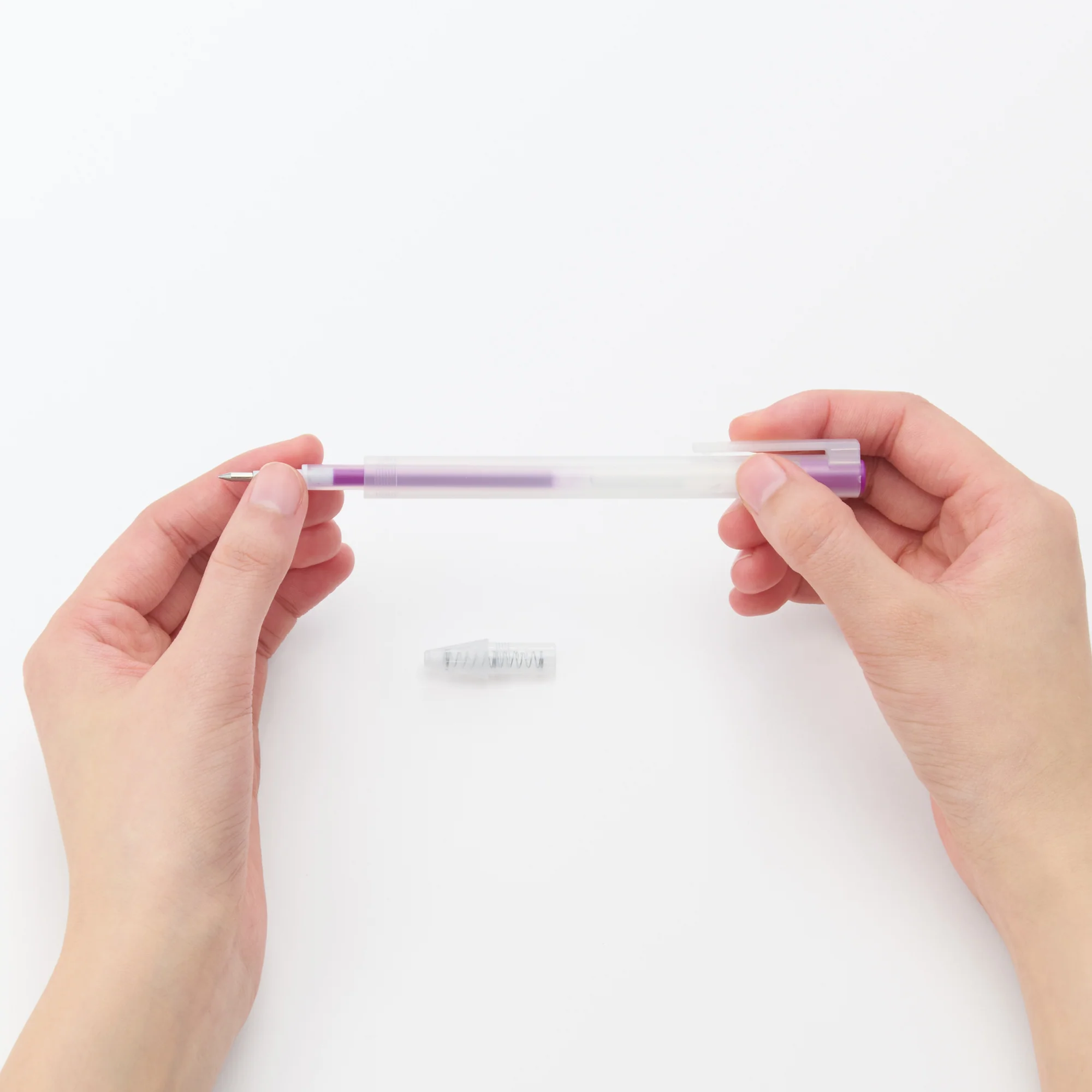 Smooth Gel Ink Ballpoint Knock Pen 0.3 mm - Purple - Image 3