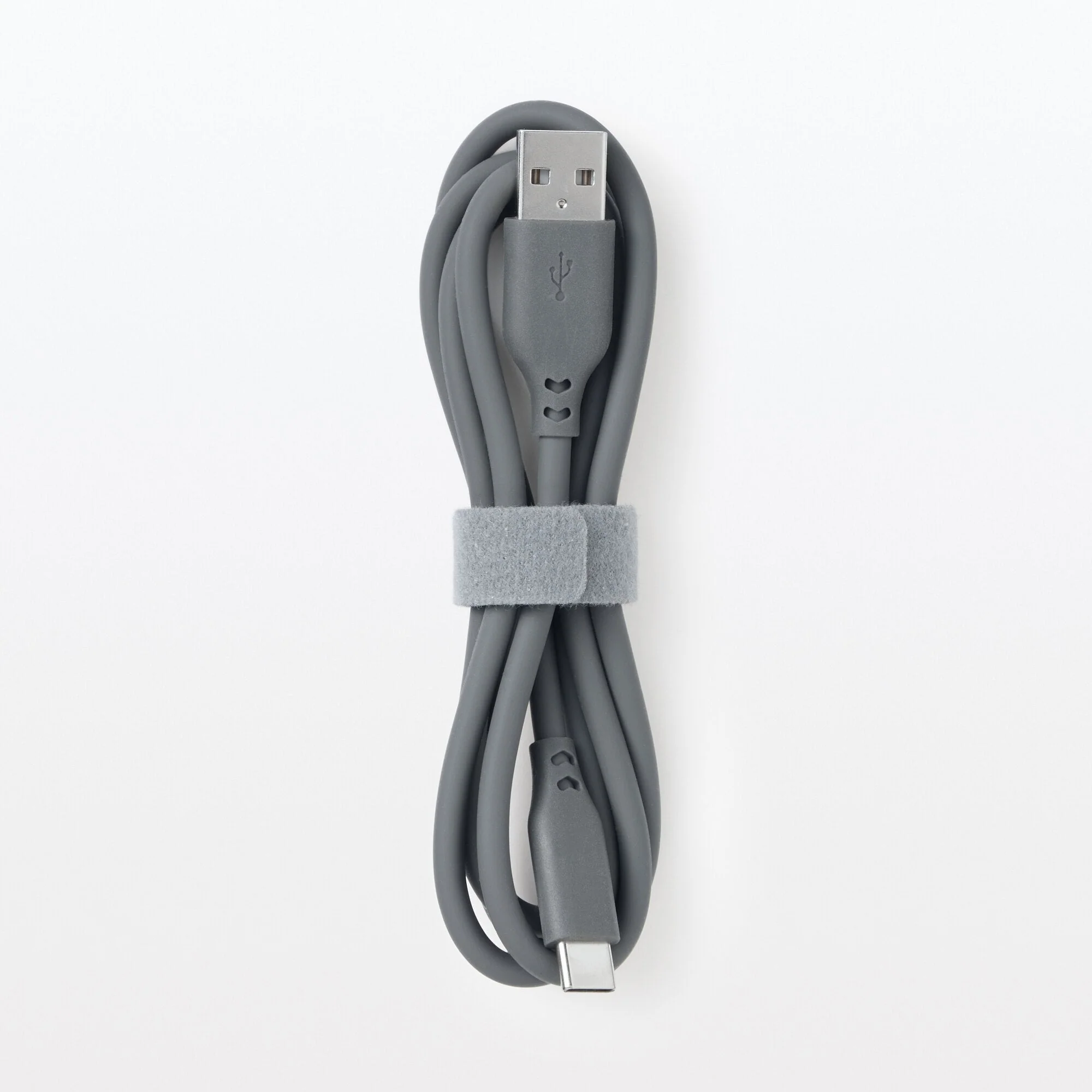 Soft and Tangle-free USB Cable - A to C - Grey - Image 2