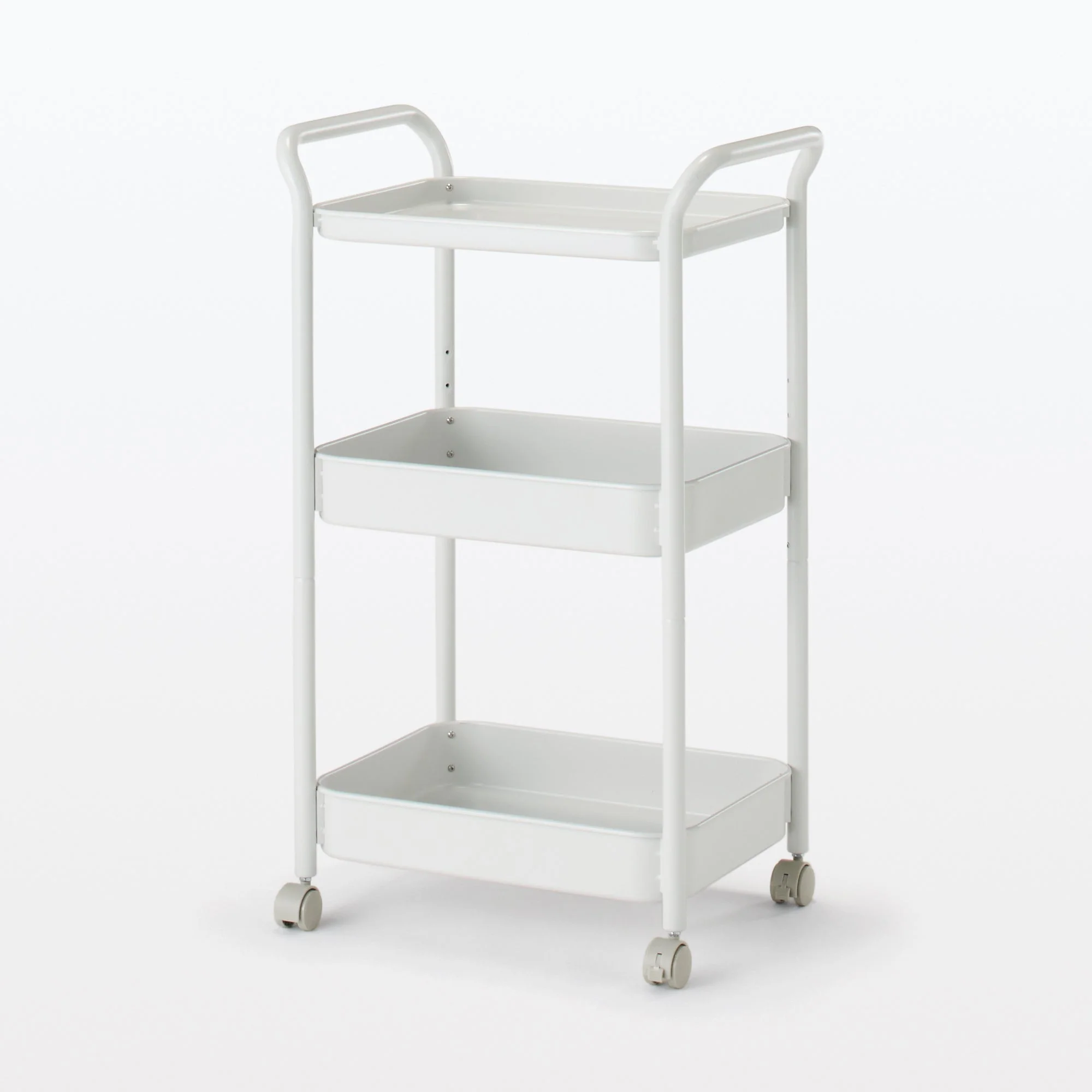 Steel Pipe Wheeled Rack Utility Cart - Light Grey - Image 3