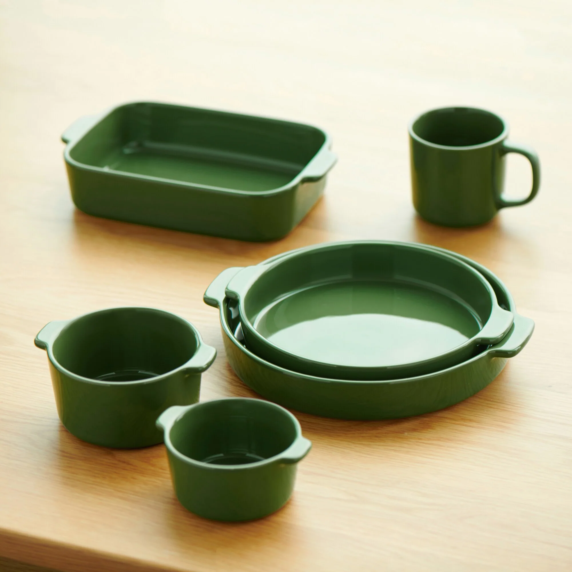 Stoneware Baking Dish Oven Tray - Green - Image 5