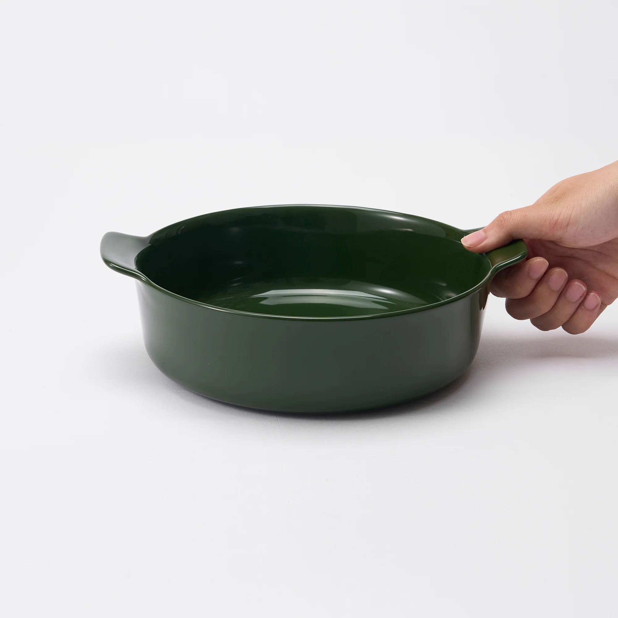 Stoneware Bowl (Dia. 20.9 cm) - Dark Green - Image 6