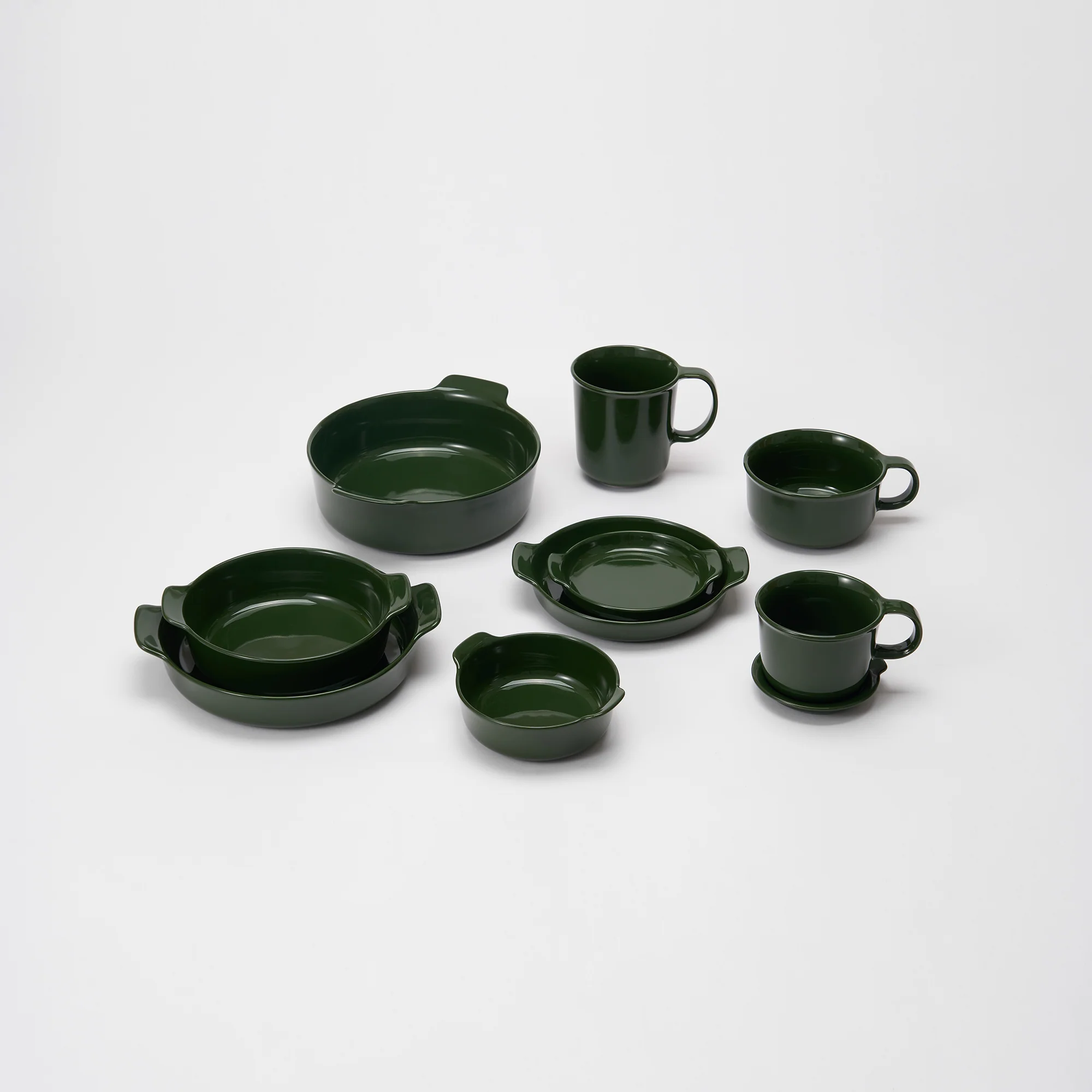 Stoneware Bowl (Dia. 20.9 cm) - Dark Green - Image 7