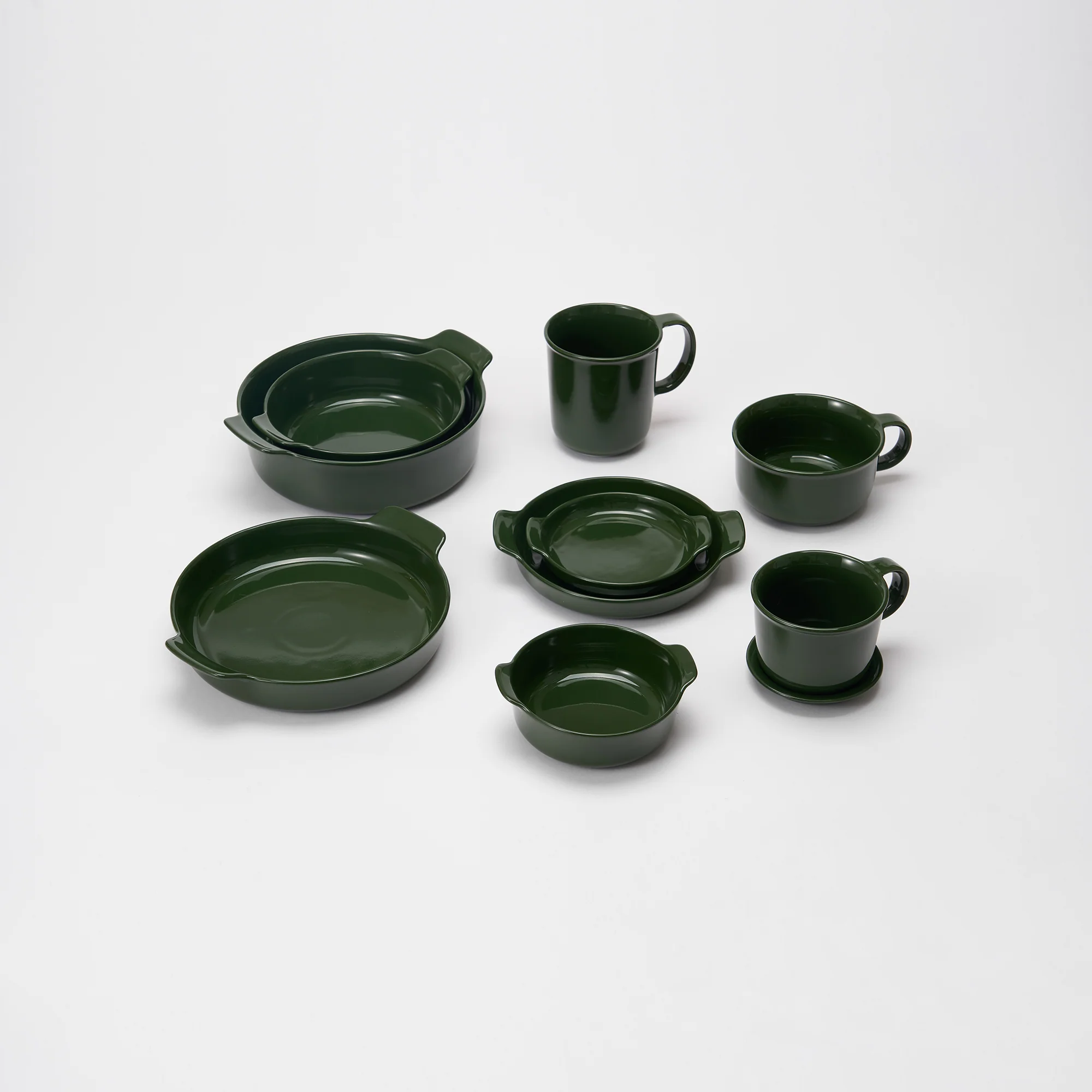 Stoneware Bowl (Dia. 20.9 cm) - Dark Green - Image 8
