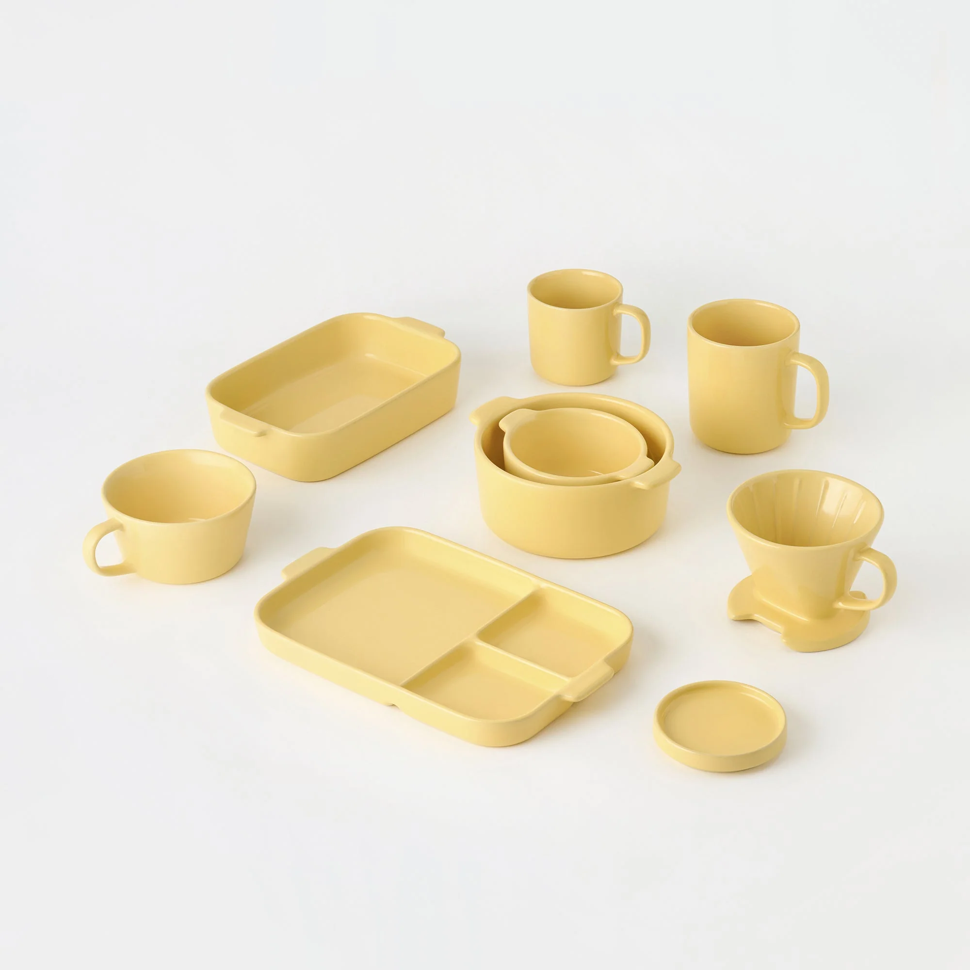 Stoneware Mini Cocotte Bowl (Dia. 11.5 cm) - Light Yellow - Image 4