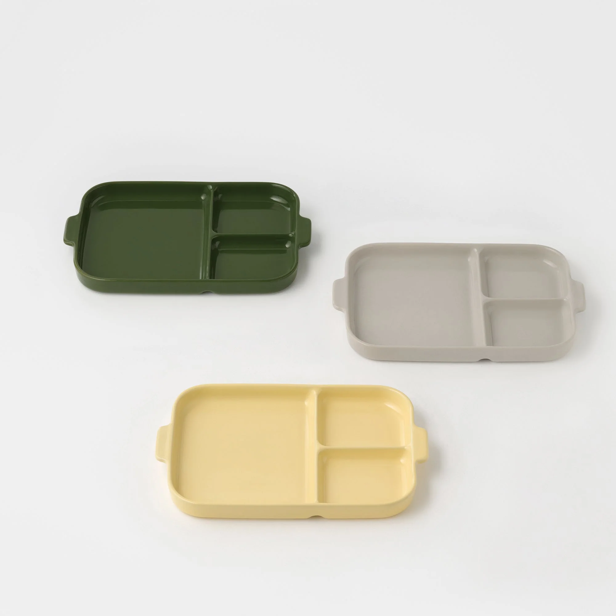Stoneware Divided Plate - Light Yellow - Image 5