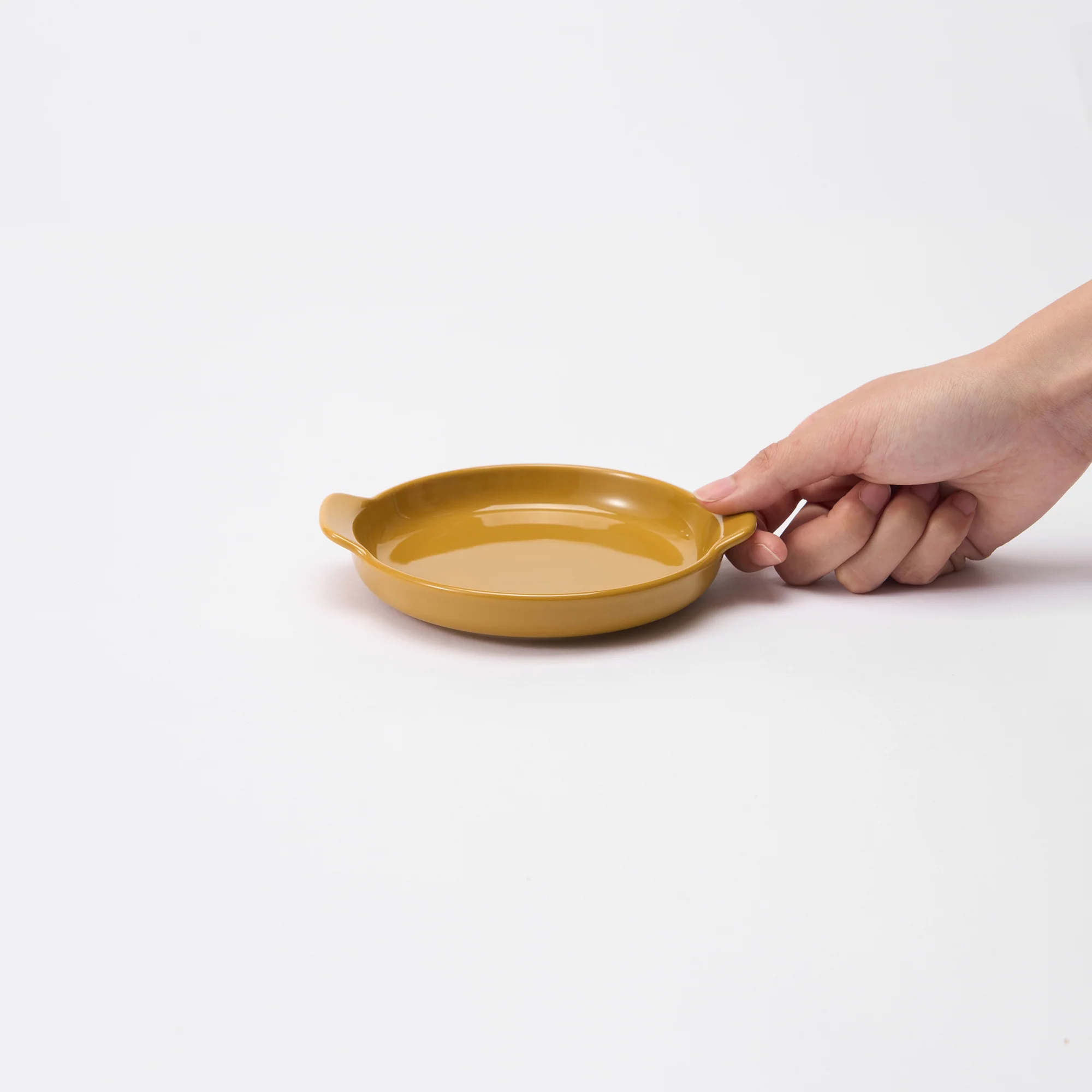 Stoneware Plate (Dia. 12.8 cm) - Mustard Yellow - Image 2