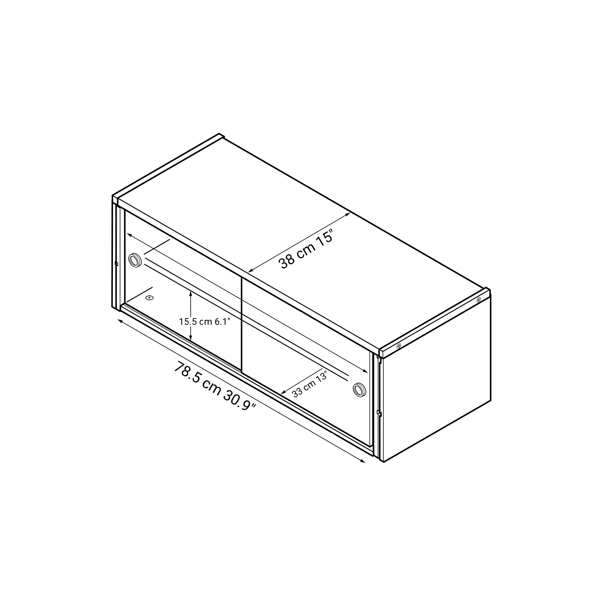 SUS Shelving Unit - Oak - Box With Glass Sliding Door - Image 12