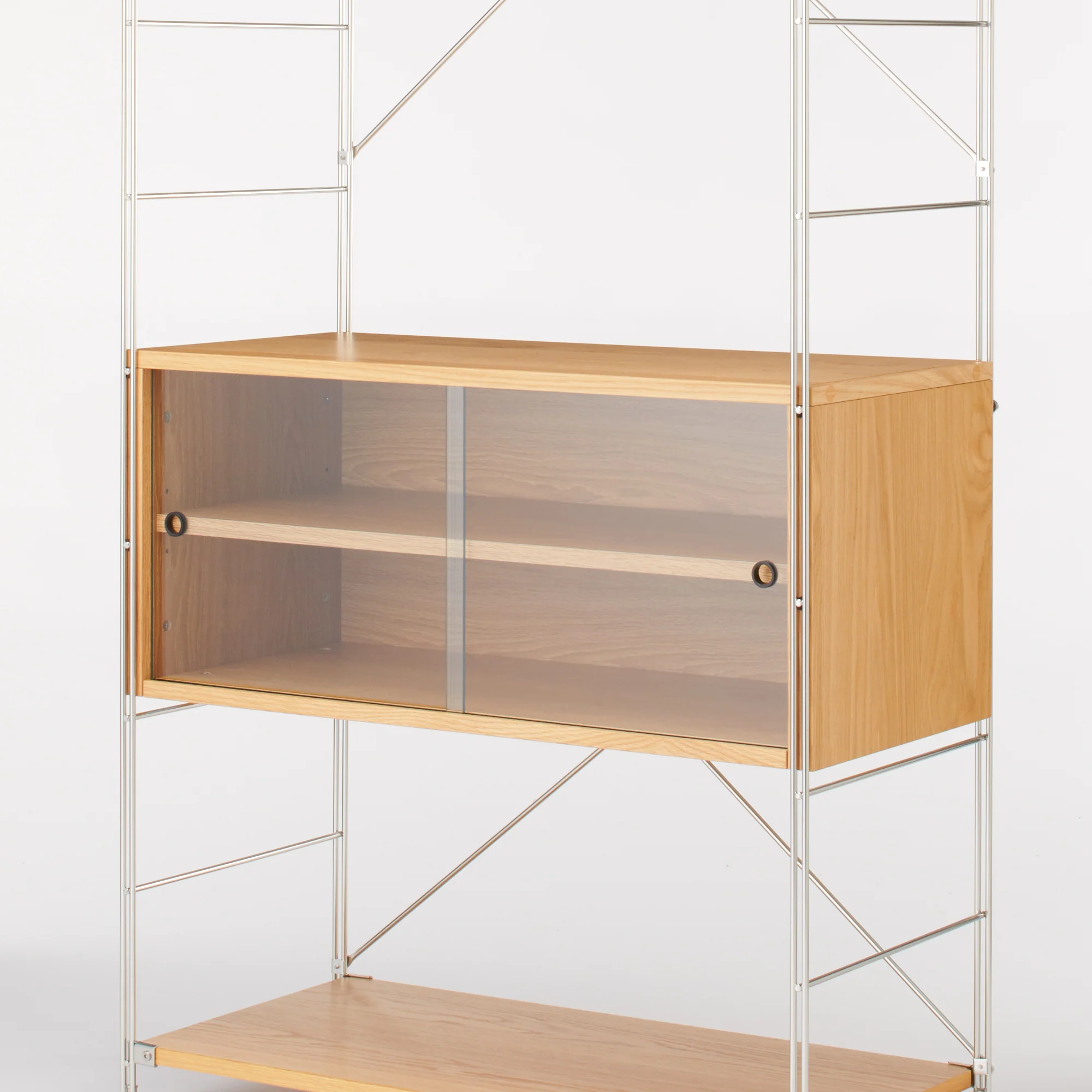 SUS Shelving Unit - Oak - Box With Glass Sliding Door - Image 2