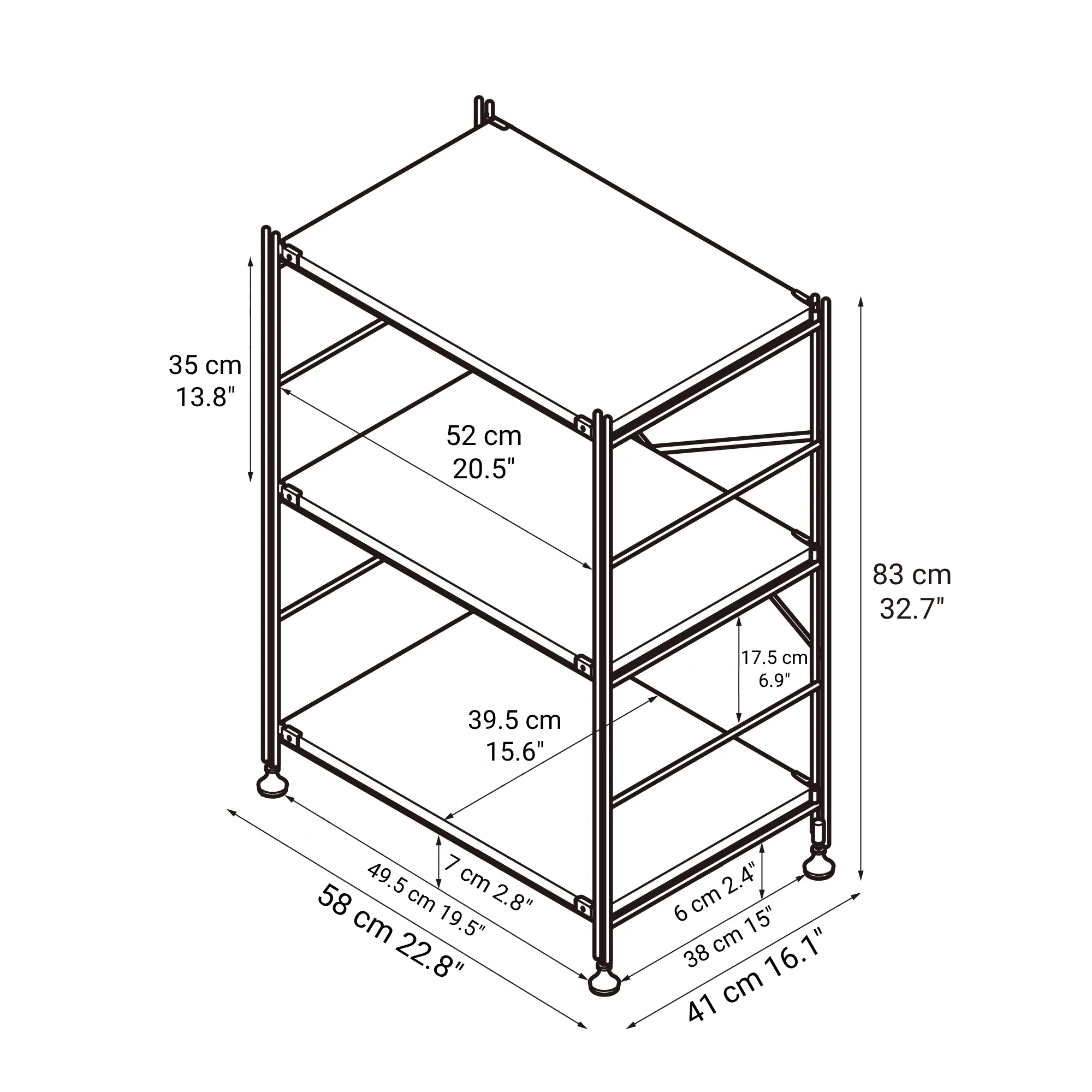 SUS Shelving Unit - Walnut - Regular - Small - Image 5