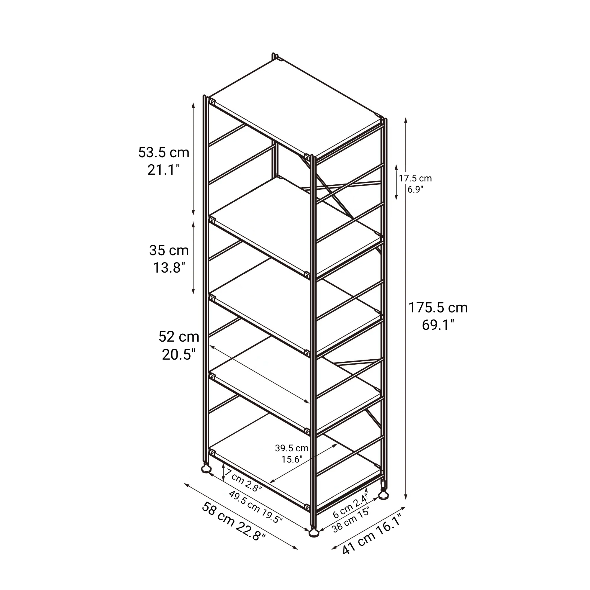 SUS Shelving Unit - Stainless Steel - Regular - Large - Image 2