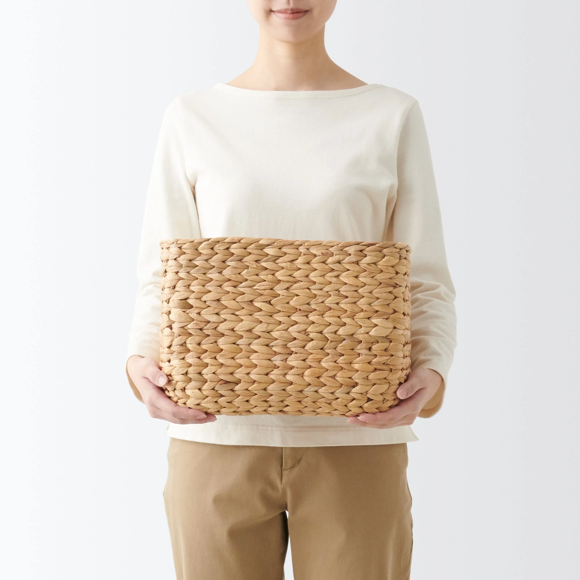 Water Hyacinth Basket - Rectangle - Large W34 x D23 x H24 cm - Image 2