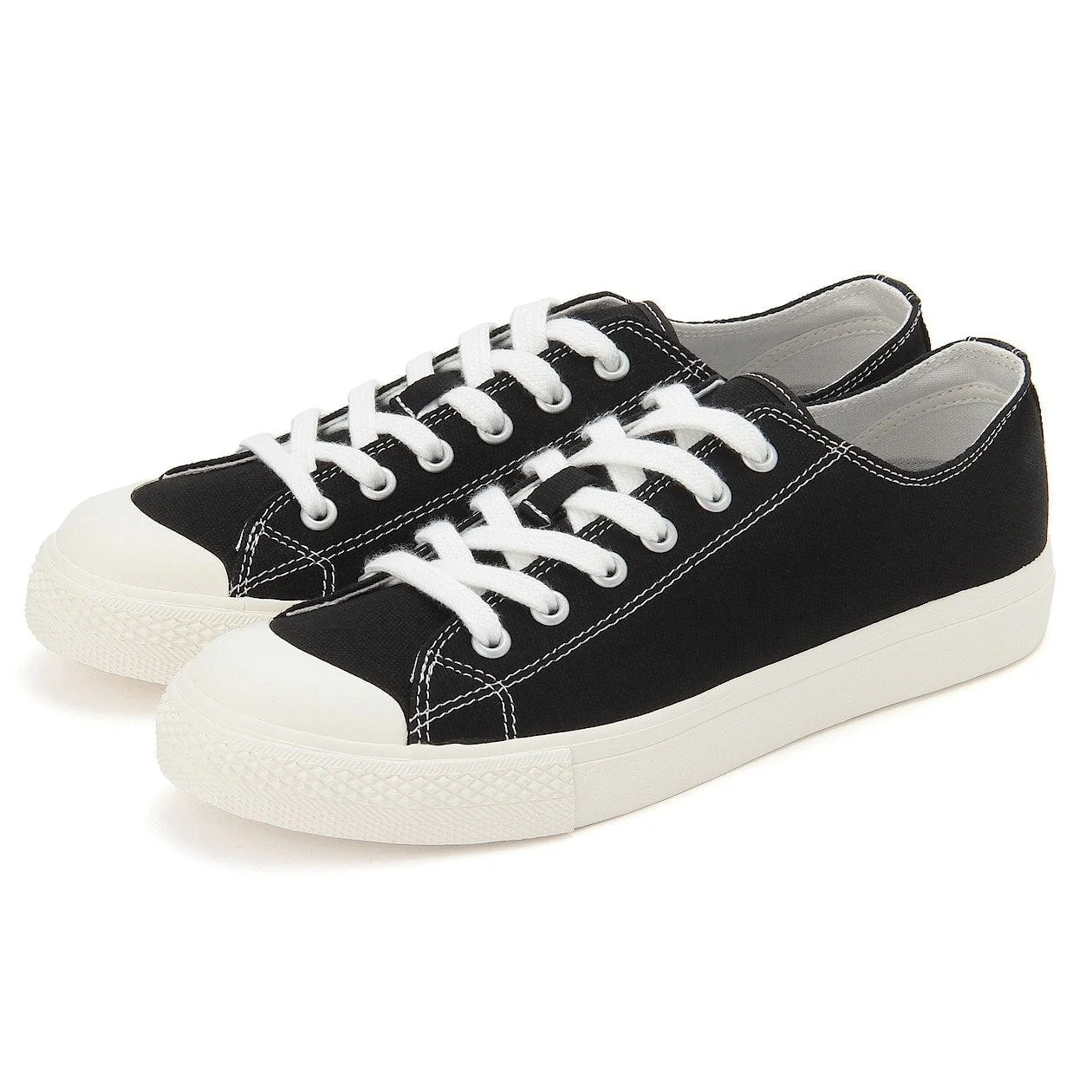 Water Repellent Cushioned Sneakers with Laces Black - Image 2