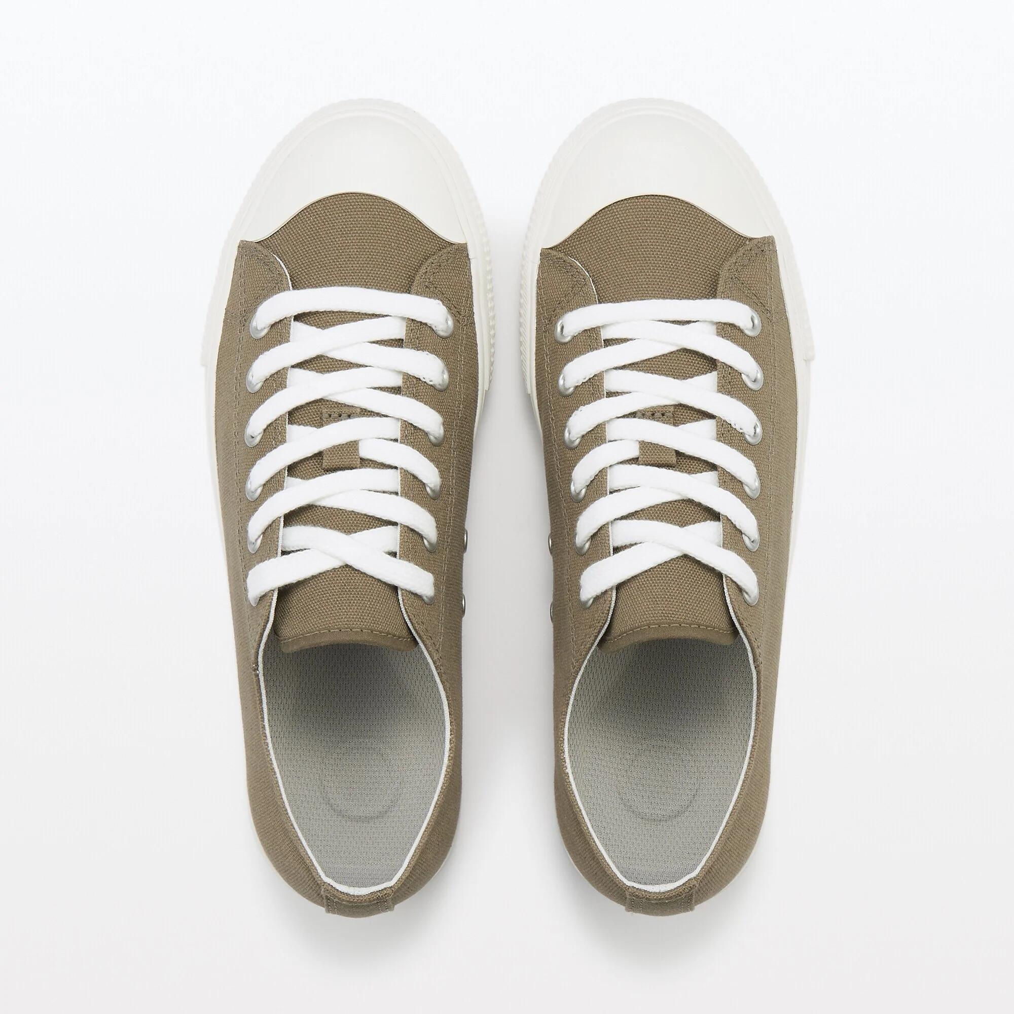 Water Repellent Cushioned Sneakers with Laces Olive Green - Image 13