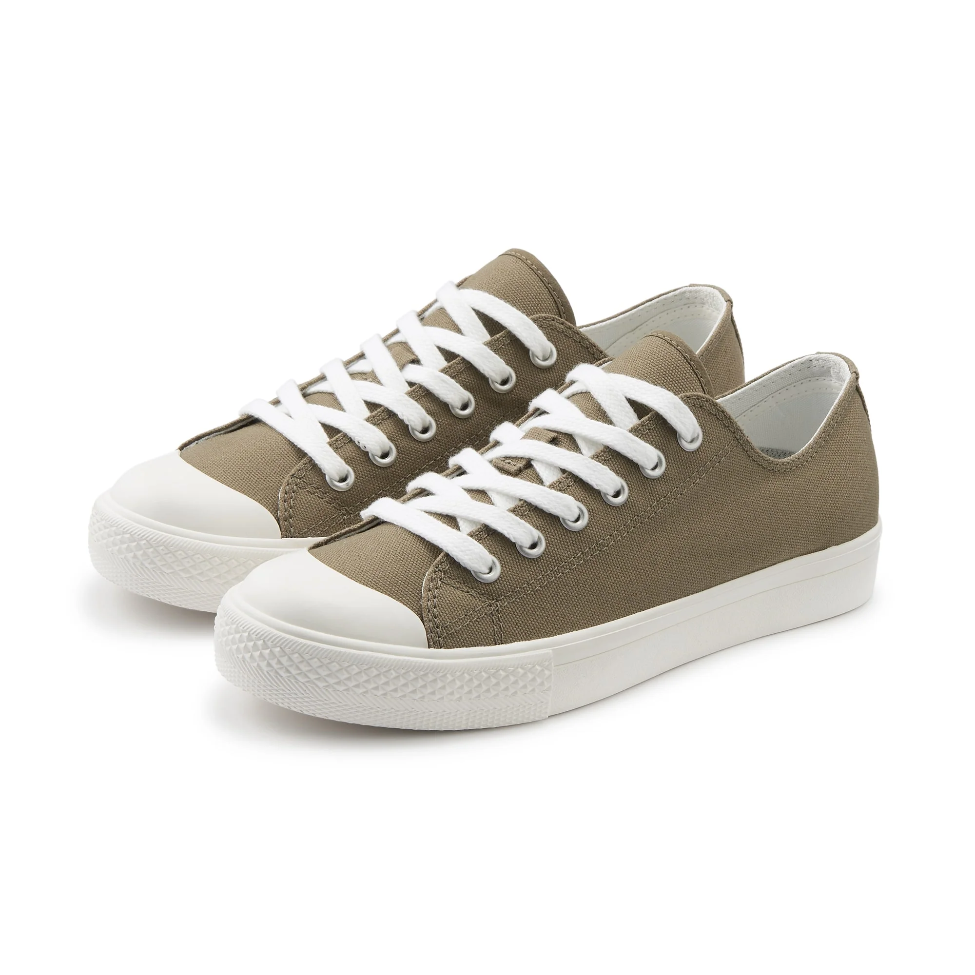 Water Repellent Cushioned Sneakers with Laces Olive Green - Image 2