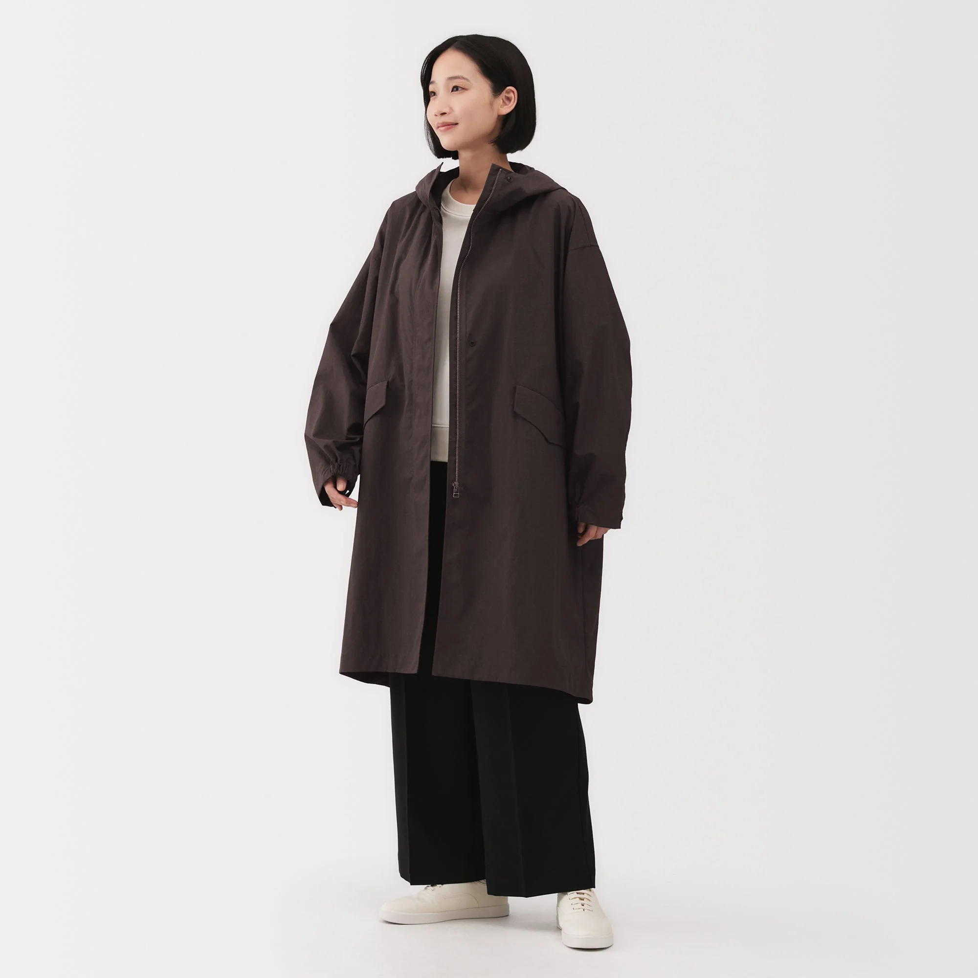 Water Repellent Hooded Long Coat - Image 3