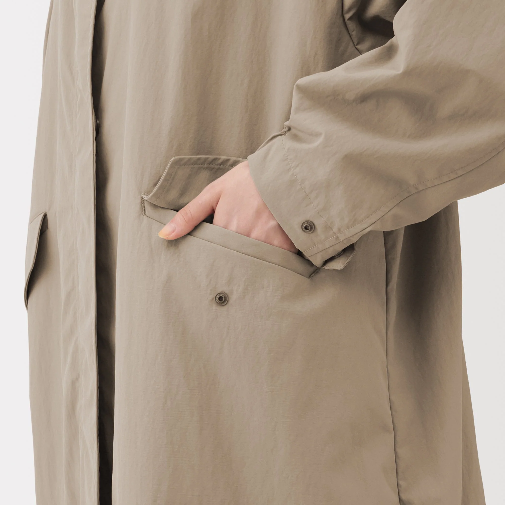 Water Repellent Hooded Long Coat - Image 9