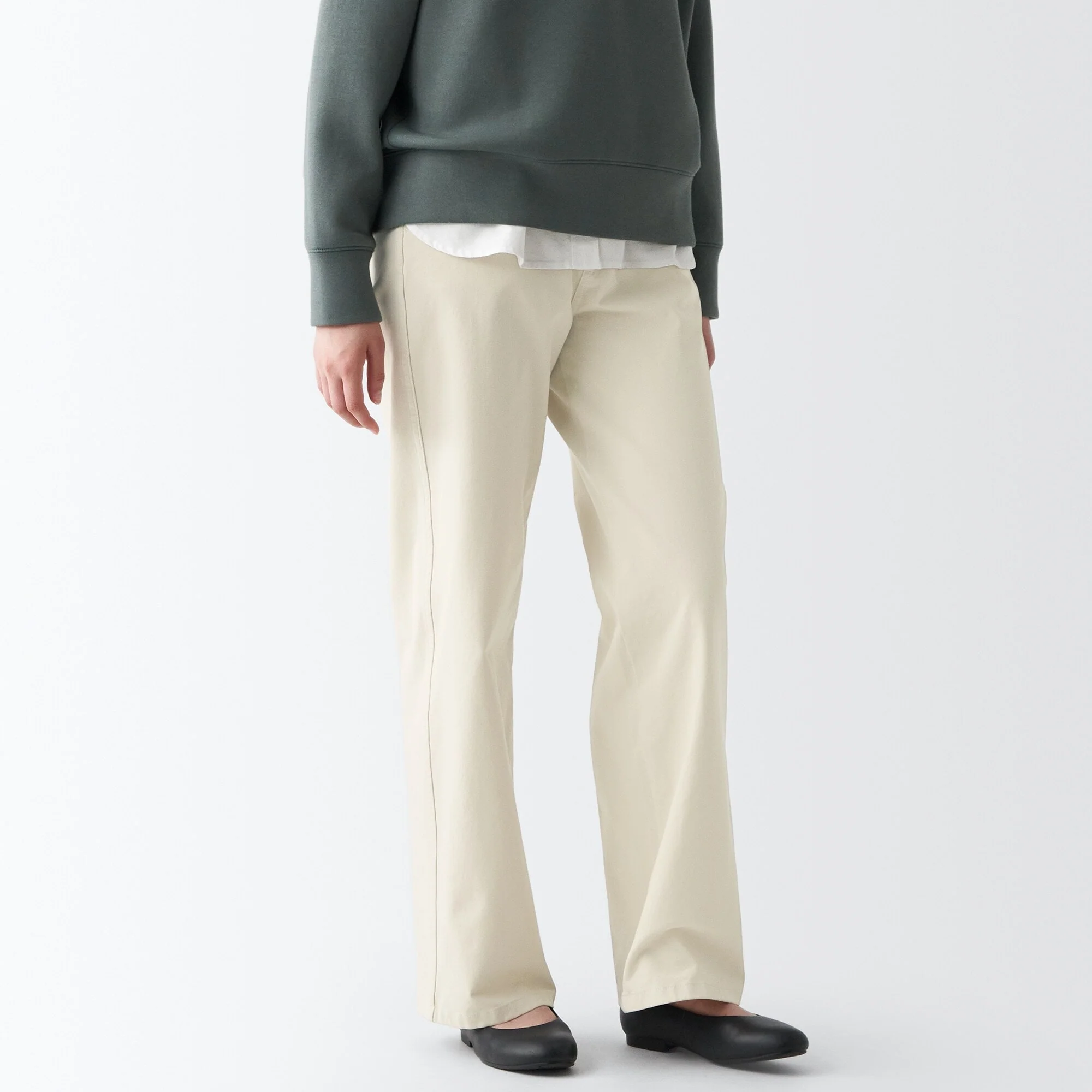 Women's 4-Way Stretch Chino Wide Straight Pants (L 32inch / 82cm) - Image 3