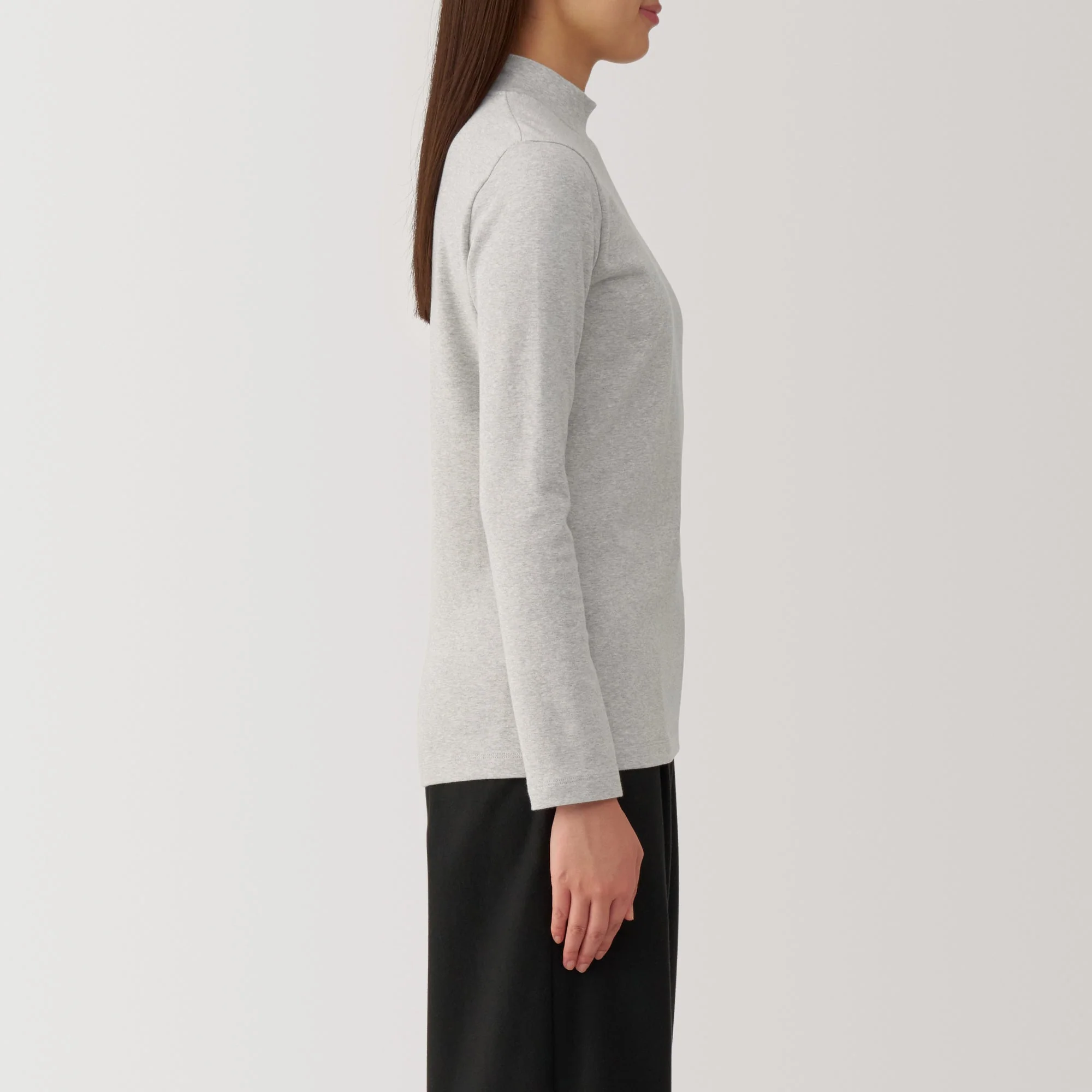 Women's Brushed Ribbed High Neck Long Sleeve T-Shirt - Image 21