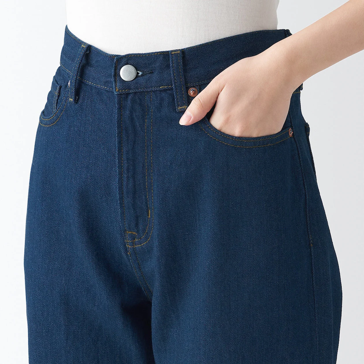 Women's Denim Regular Pants Blue - Image 7