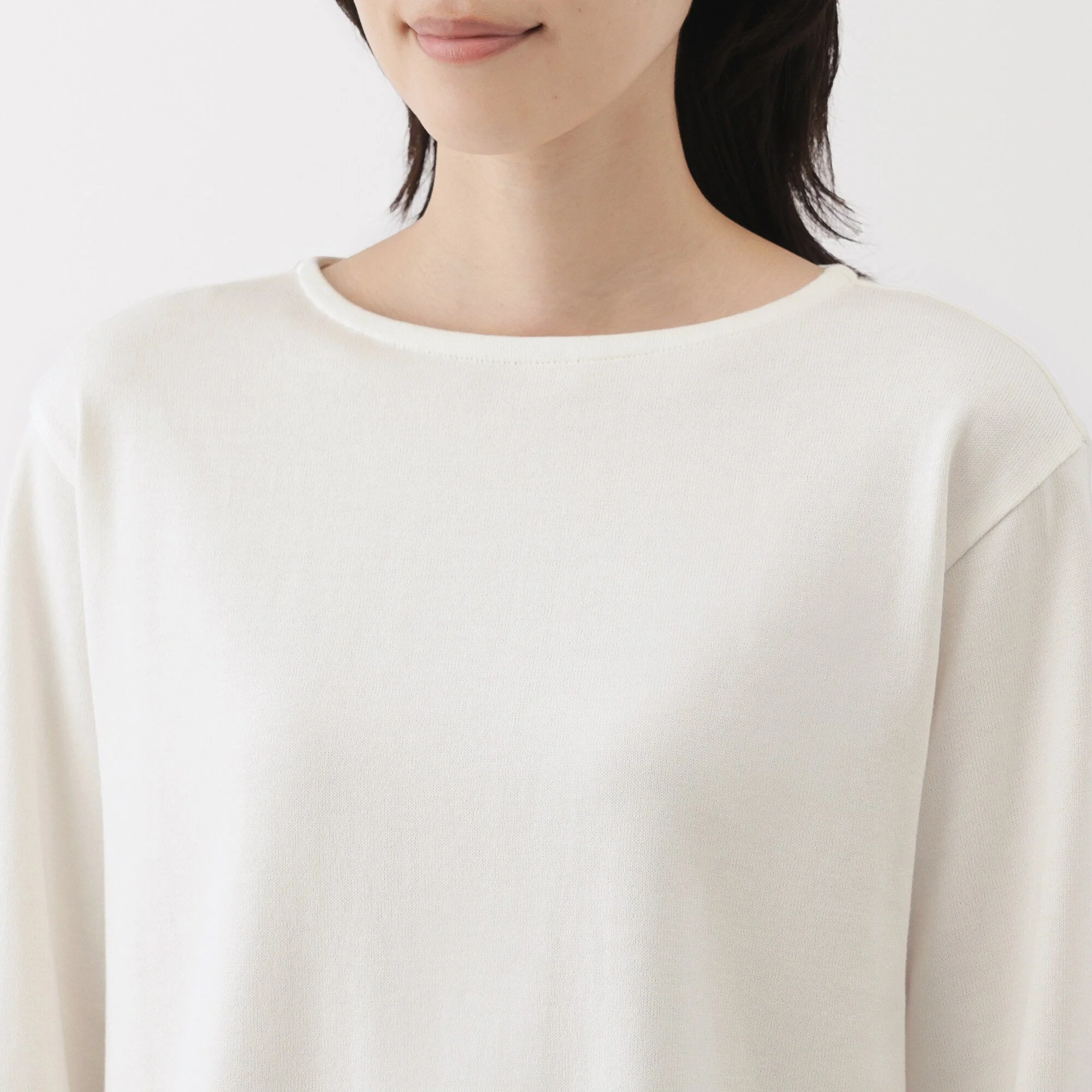 Women's Heavy Weight Boat Neck Long Sleeve T-Shirt - Image 7