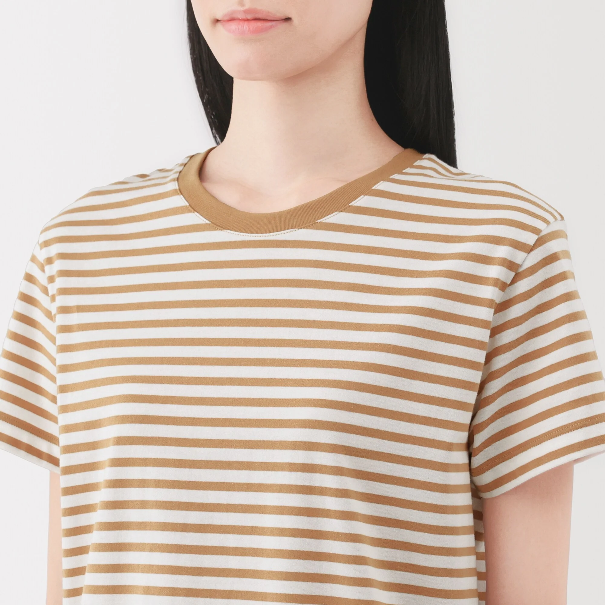 Women's Jersey Crew Neck Short Sleeve Striped T-Shirt - Image 15