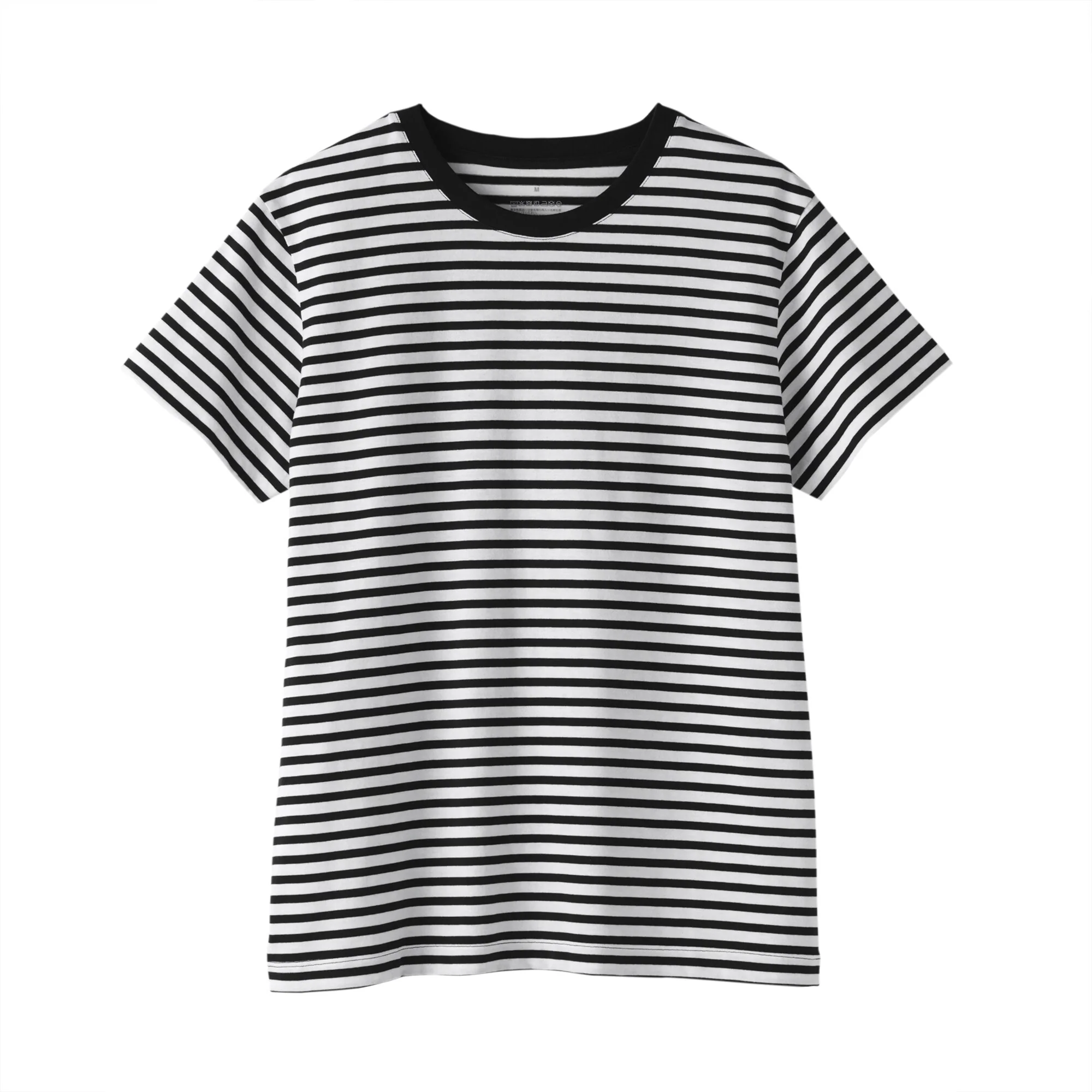 Women's Jersey Crew Neck Short Sleeve Striped T-Shirt - Image 2