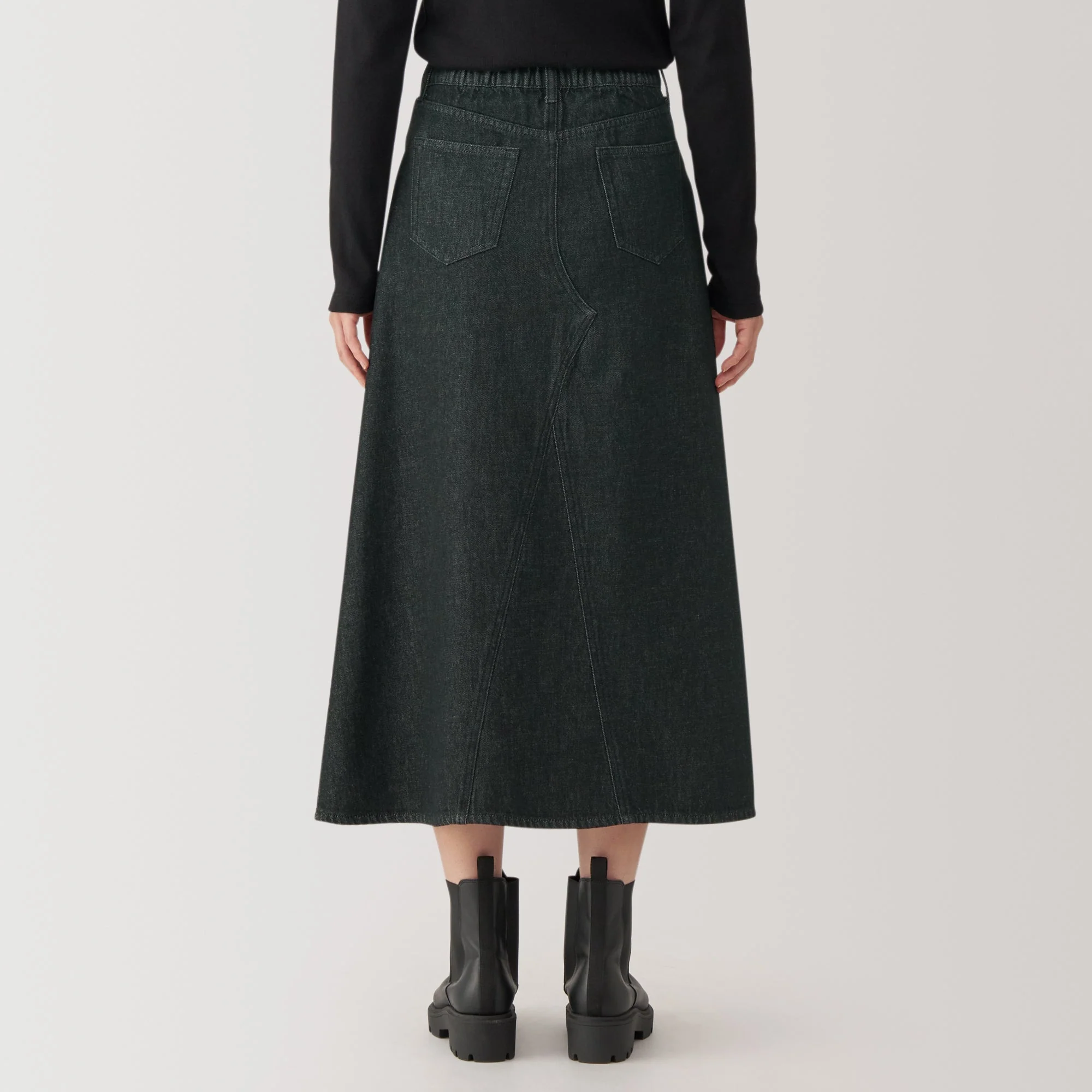 Women's Kapok Blend Denim A-Line Skirt - Image 6