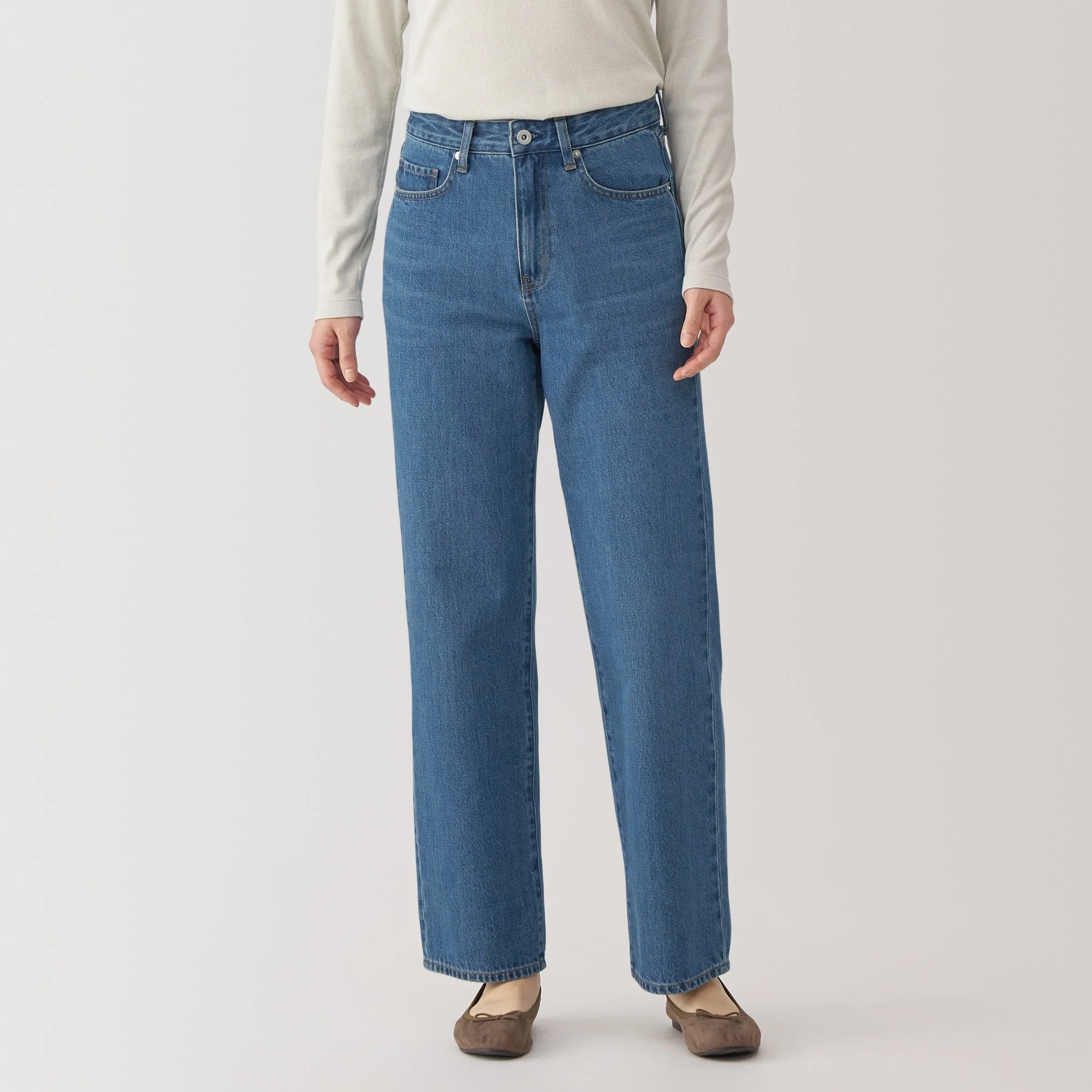 Women's Kapok Blend Denim Straight Pants - Image 3