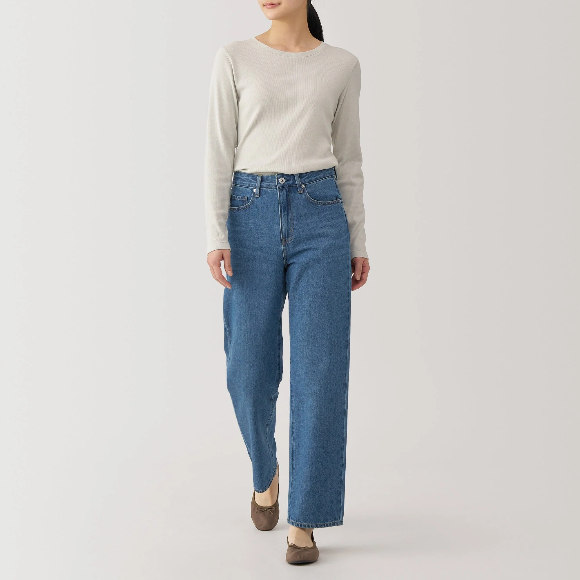 Women's Kapok Blend Denim Straight Pants - Image 4