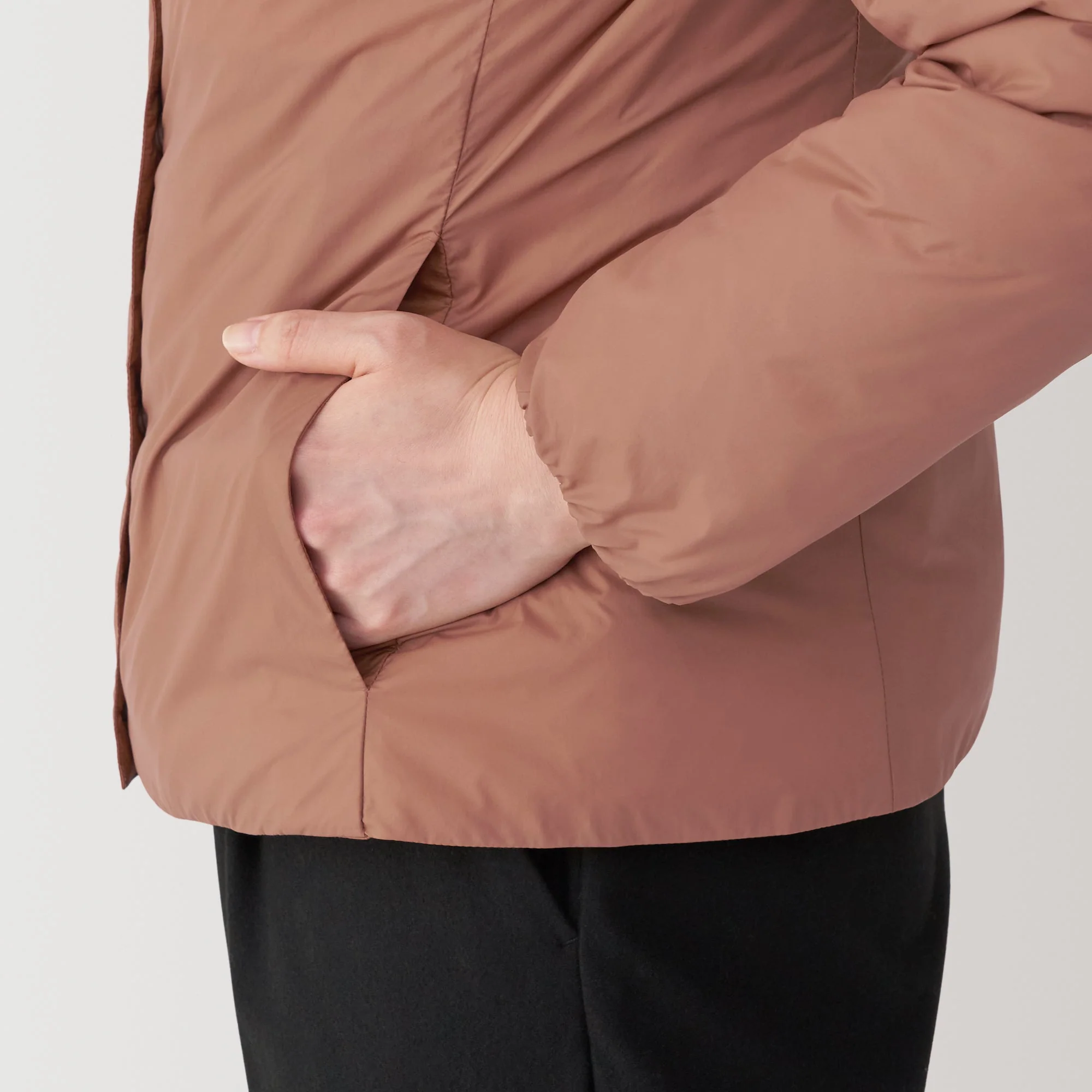 Women's Lightweight Down Collarless Jacket - Image 30