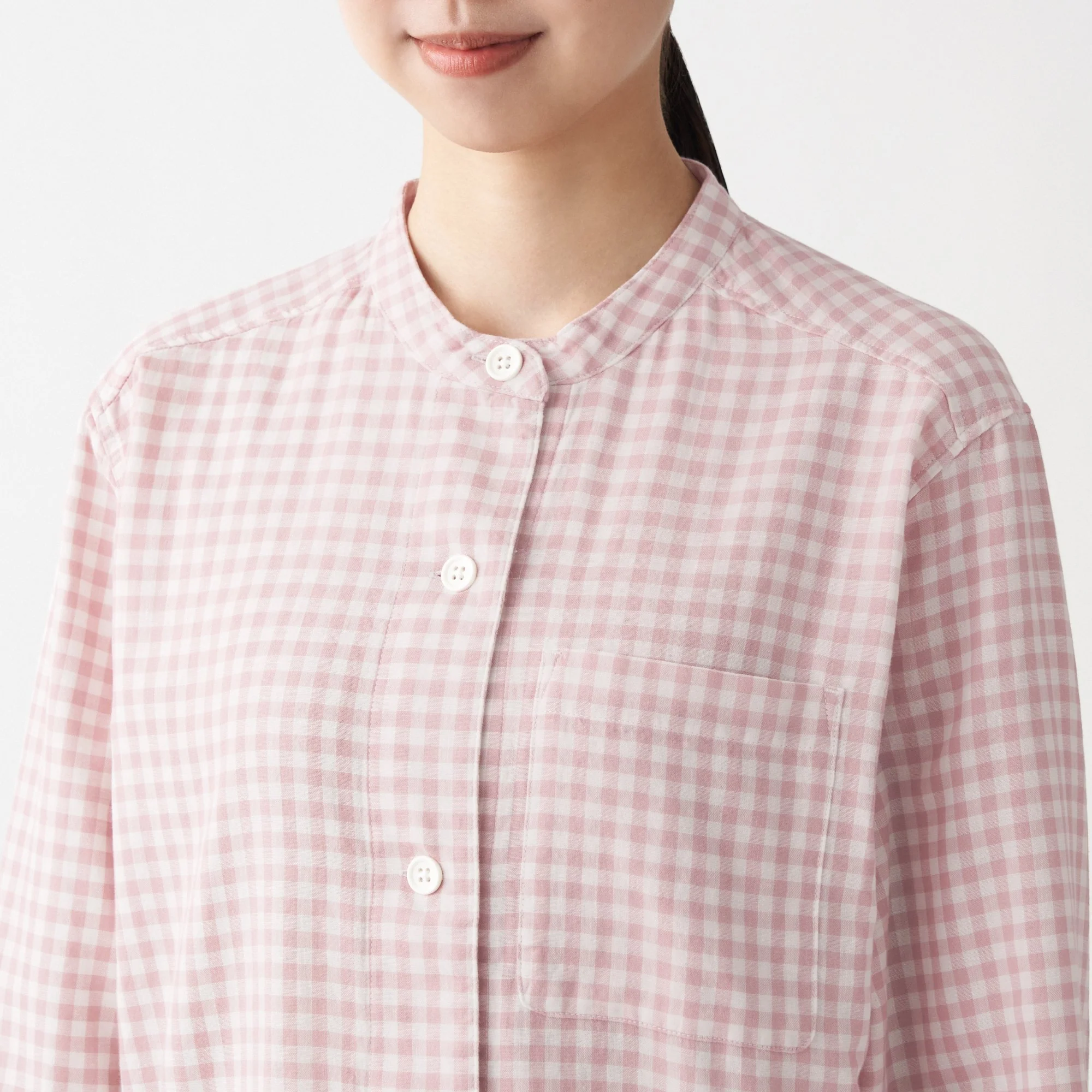Women's Organic Cotton Side Seamless Stand Collar Pajamas - Image 14