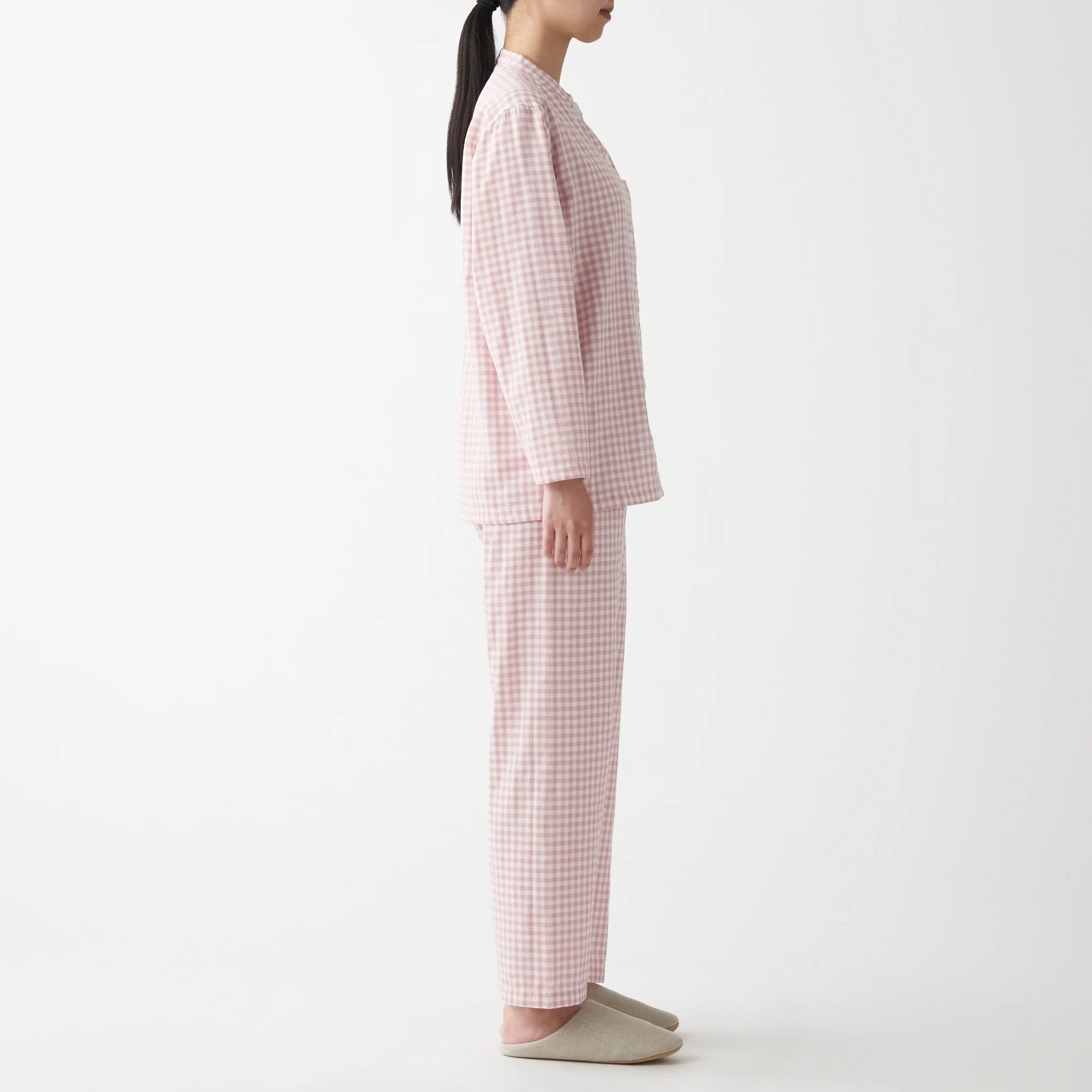 Women's Organic Cotton Side Seamless Stand Collar Pajamas - Image 15