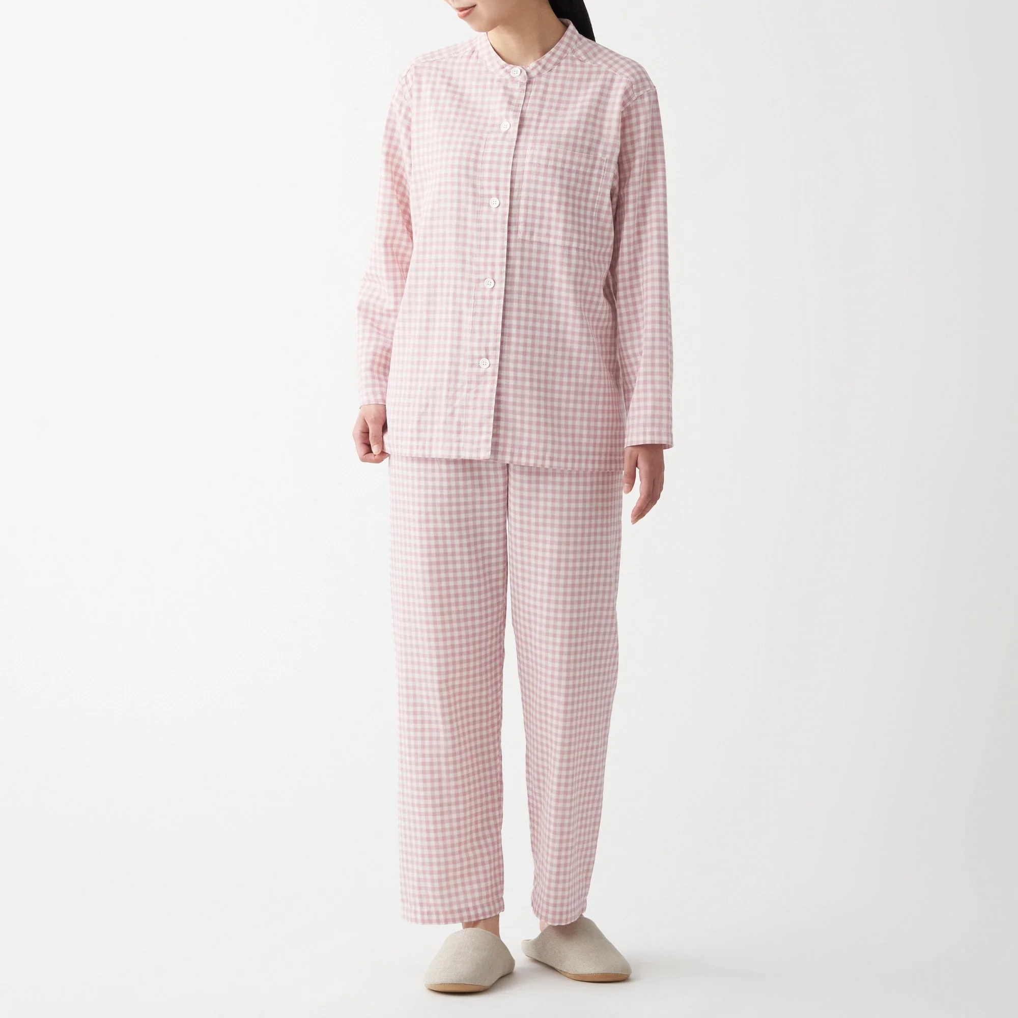 Women's Organic Cotton Side Seamless Stand Collar Pajamas - Image 17